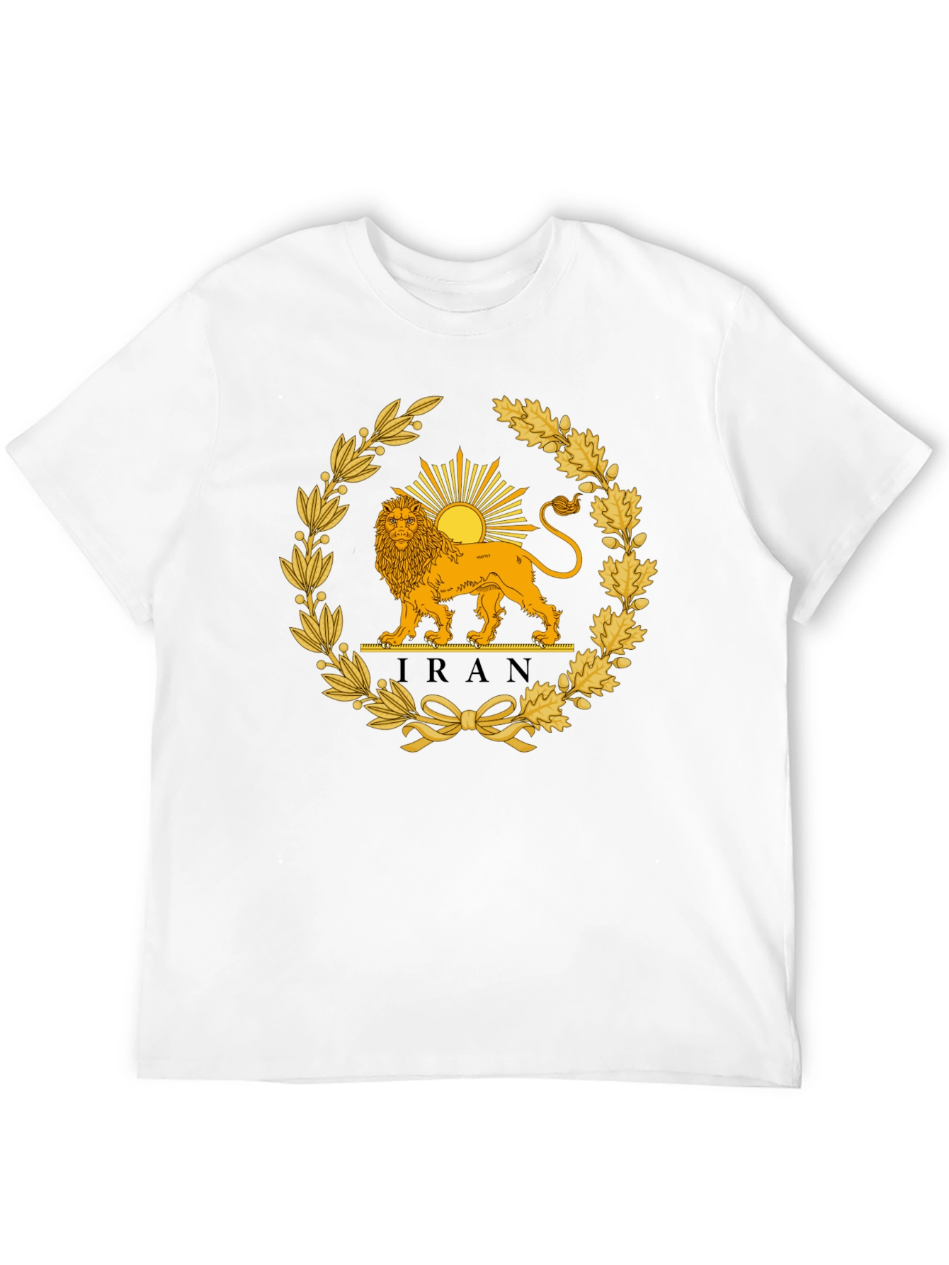 Iran Lion & Sun Emblem T-Shirt - Black