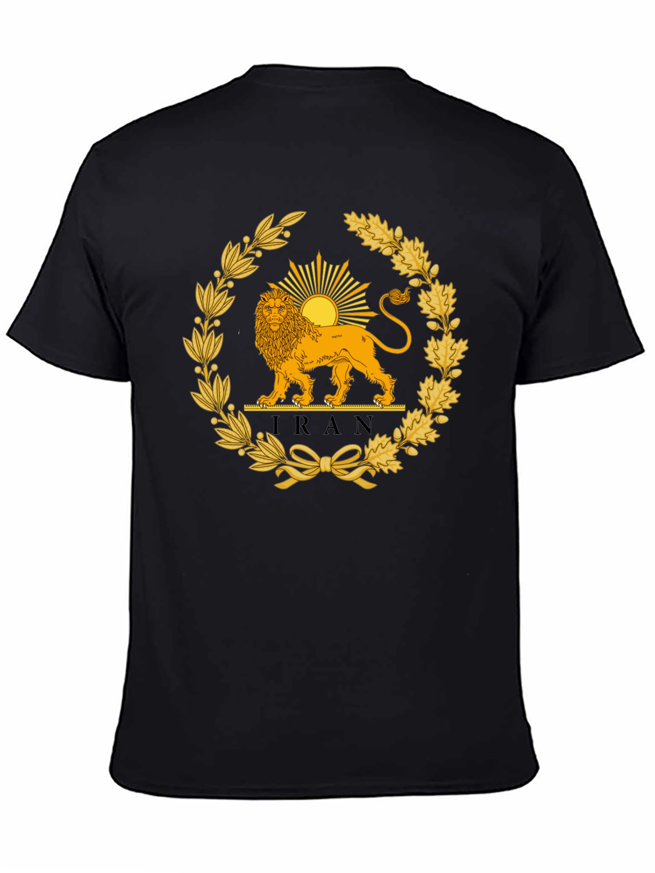 Iran Lion & Sun Emblem T-Shirt - Black