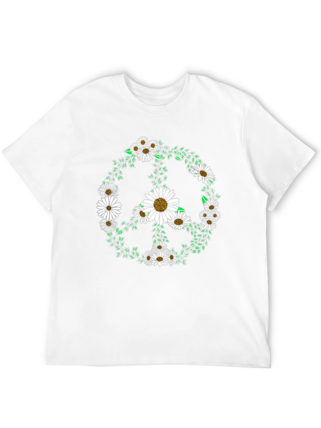 Daisy Peace Sign Black T-Shirt