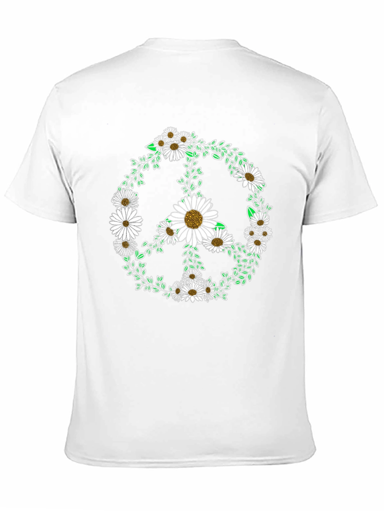Daisy Peace Sign Black T-Shirt