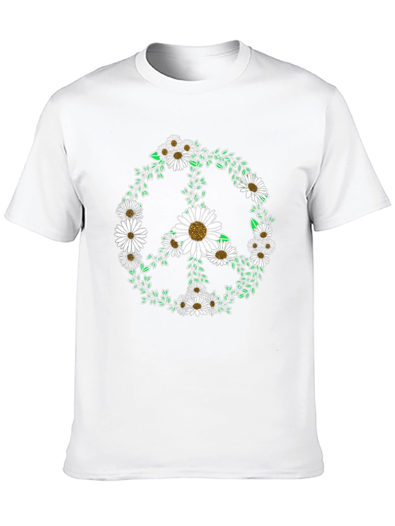 Daisy Peace Sign Black T-Shirt