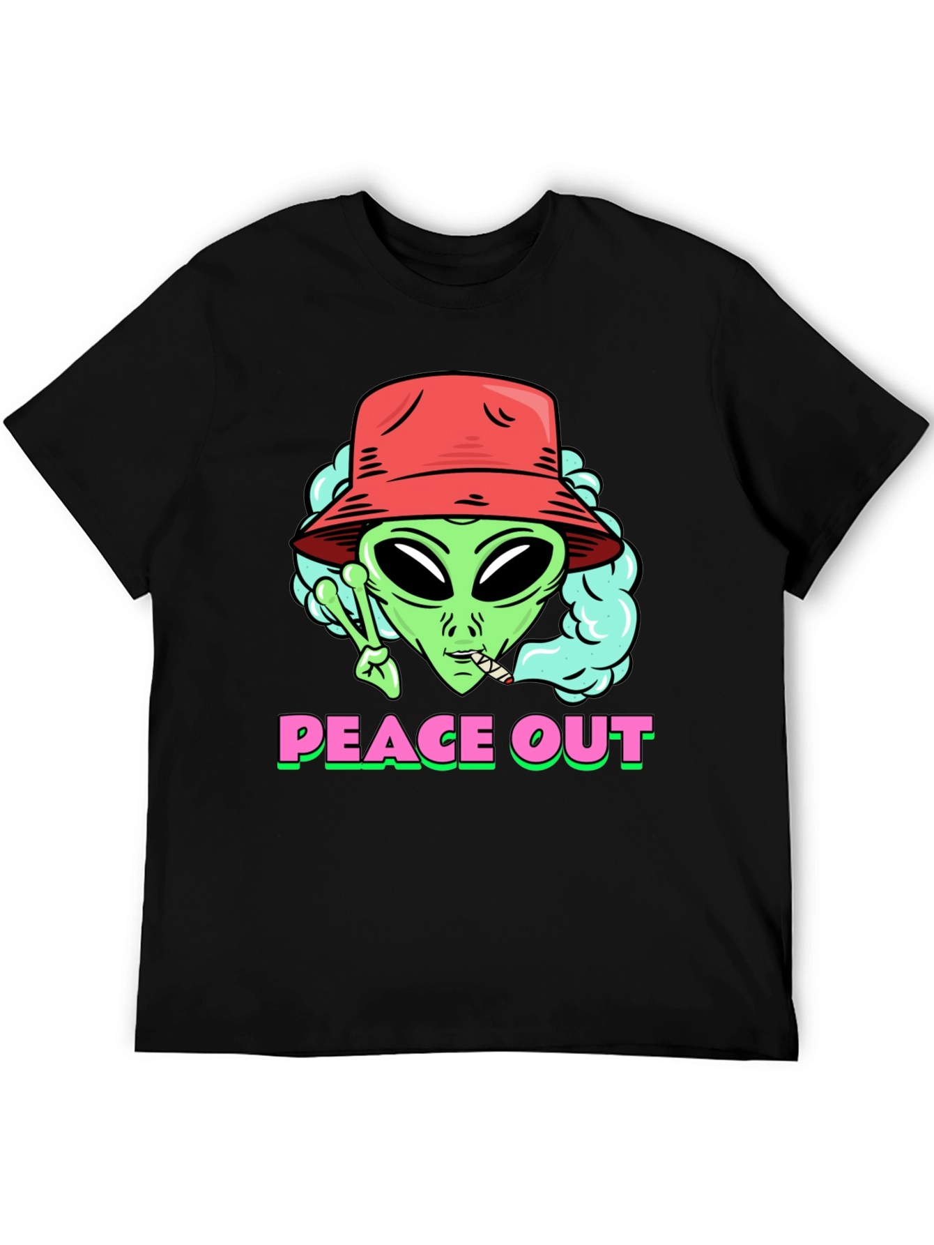 Peace Out Alien Graphic T-Shirt