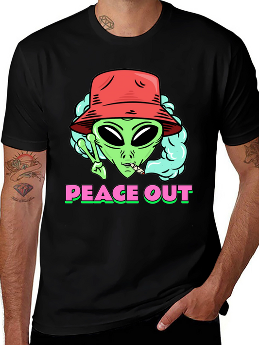 Peace Out Alien Graphic T-Shirt