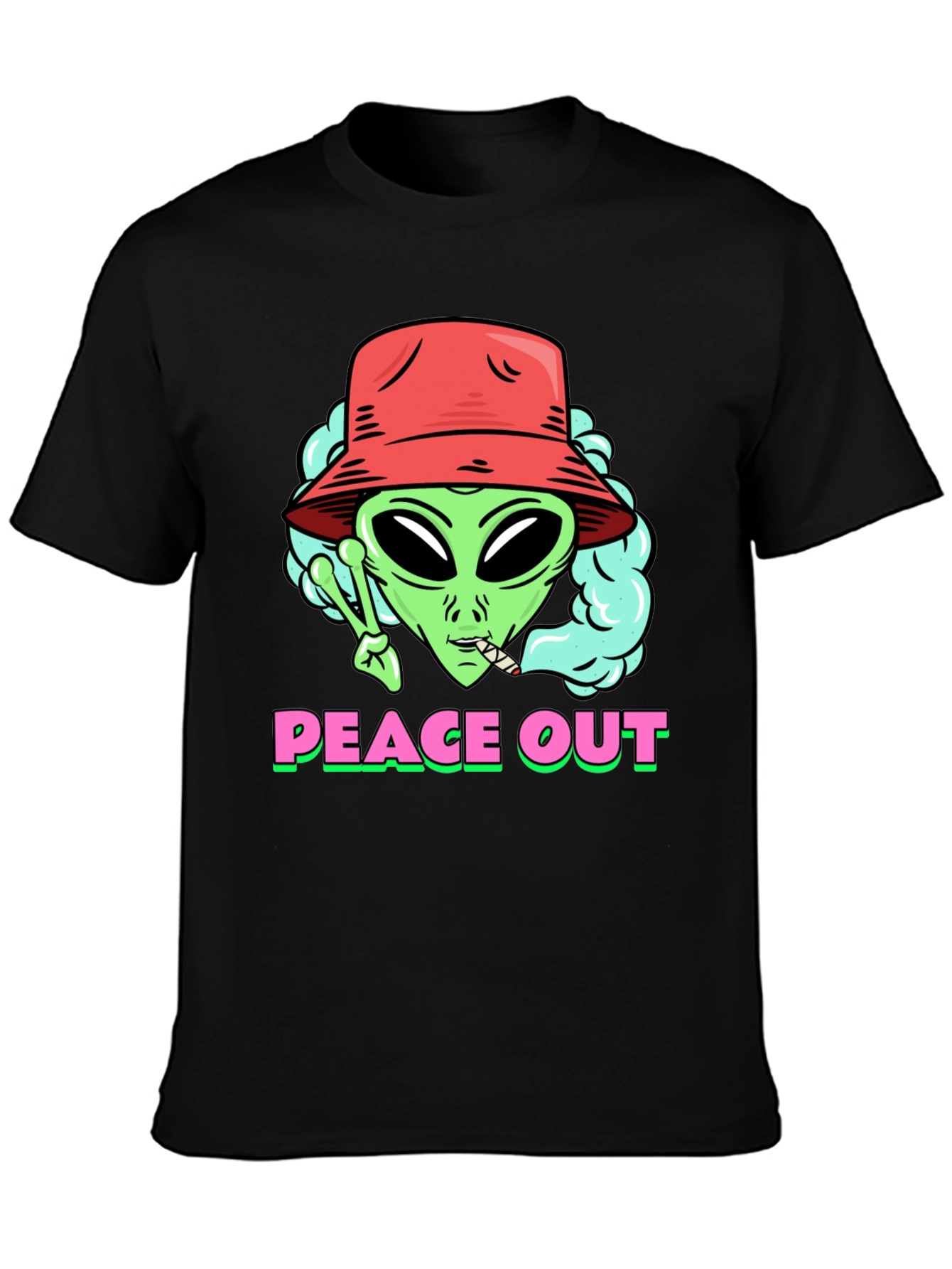 Peace Out Alien Graphic T-Shirt