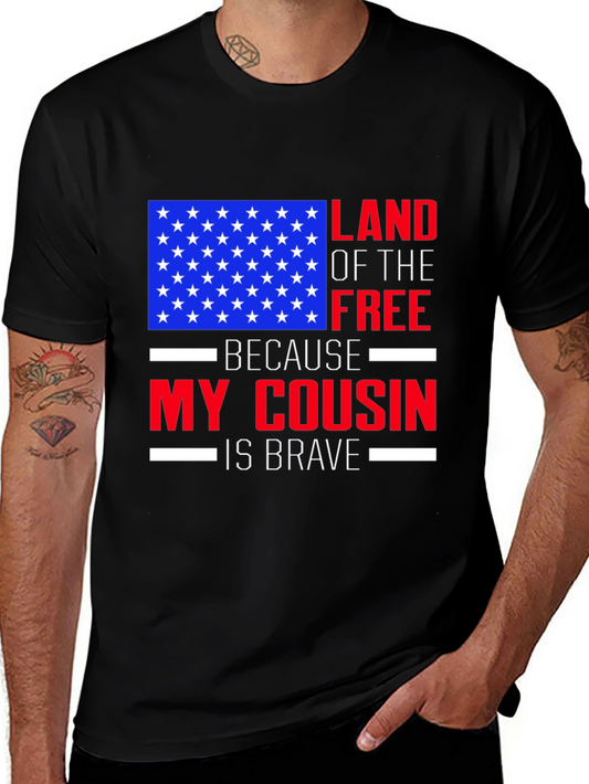 Land of the Free Cousin T-Shirt - Patriotic Pride