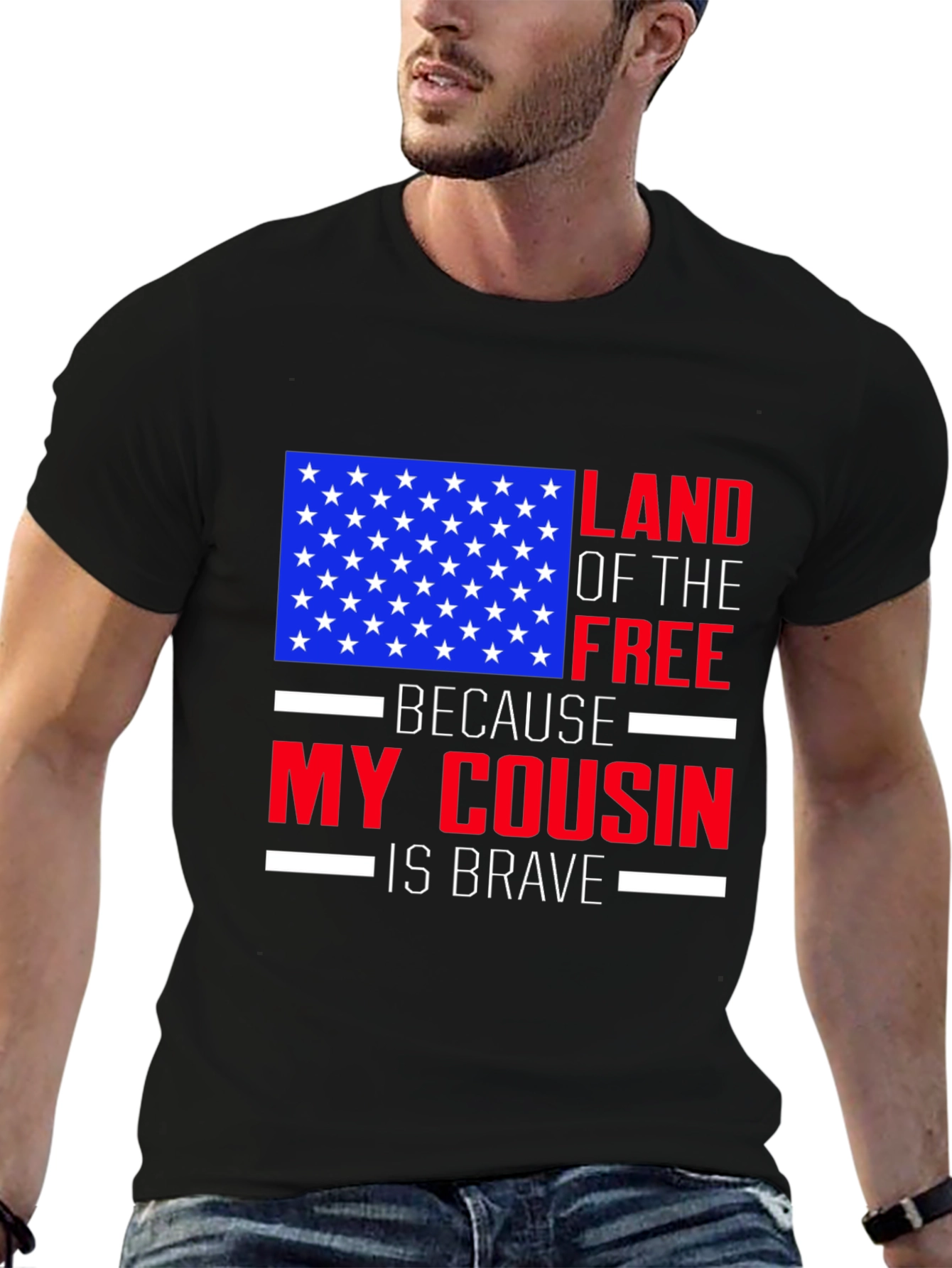 Land of the Free Cousin T-Shirt - Patriotic Pride