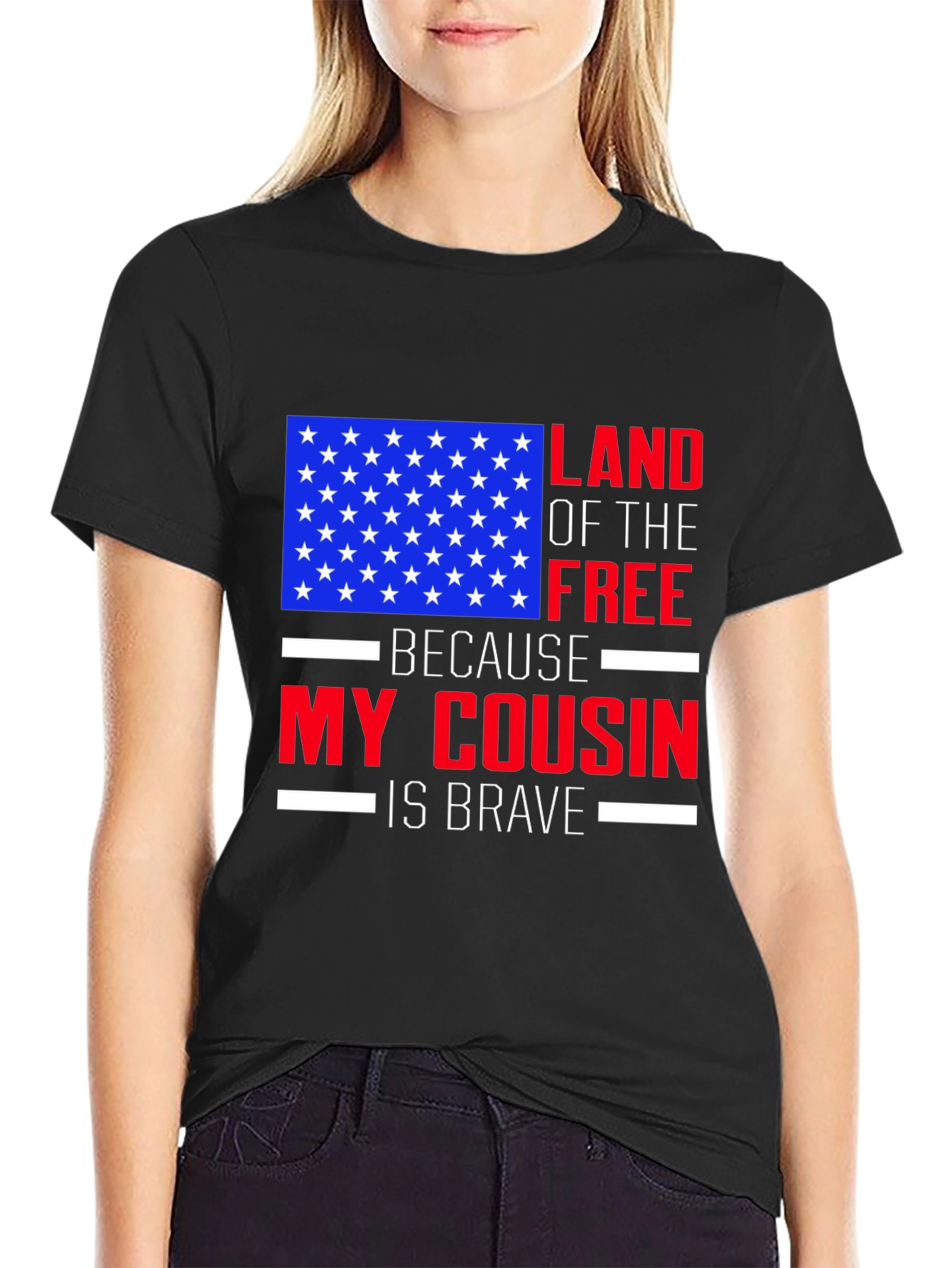 Land of the Free Cousin T-Shirt - Patriotic Pride