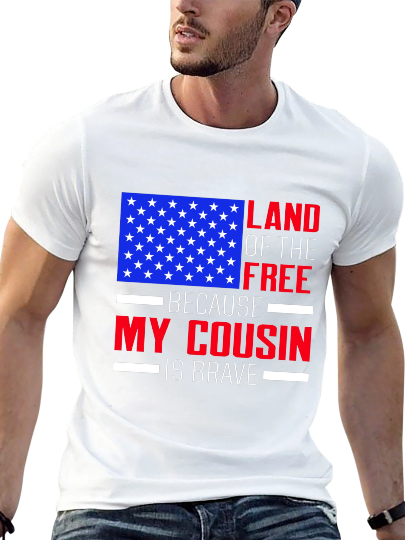 Land of the Free Cousin T-Shirt - Patriotic Pride
