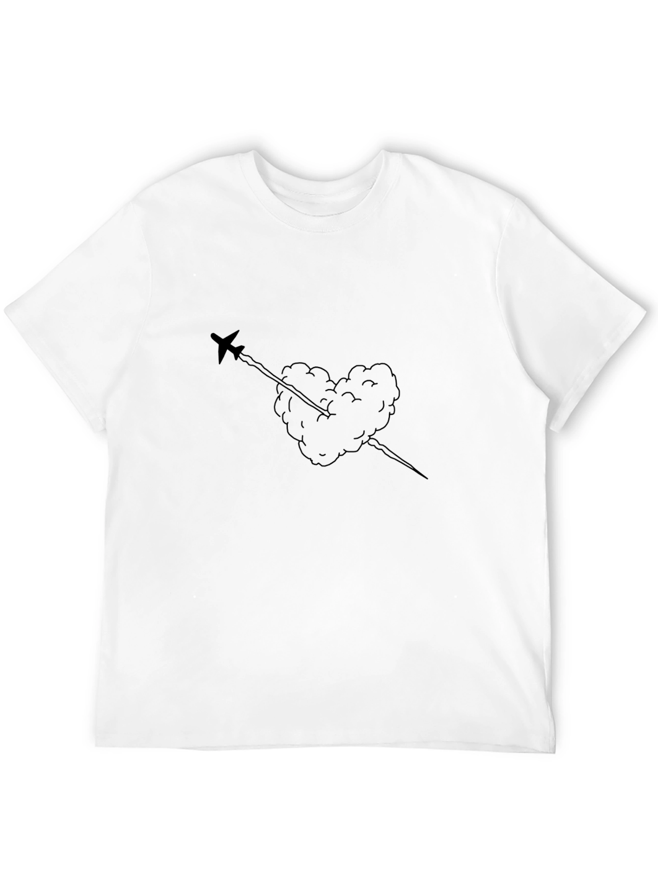 Airplane Heart Clouds Graphic T-Shirt