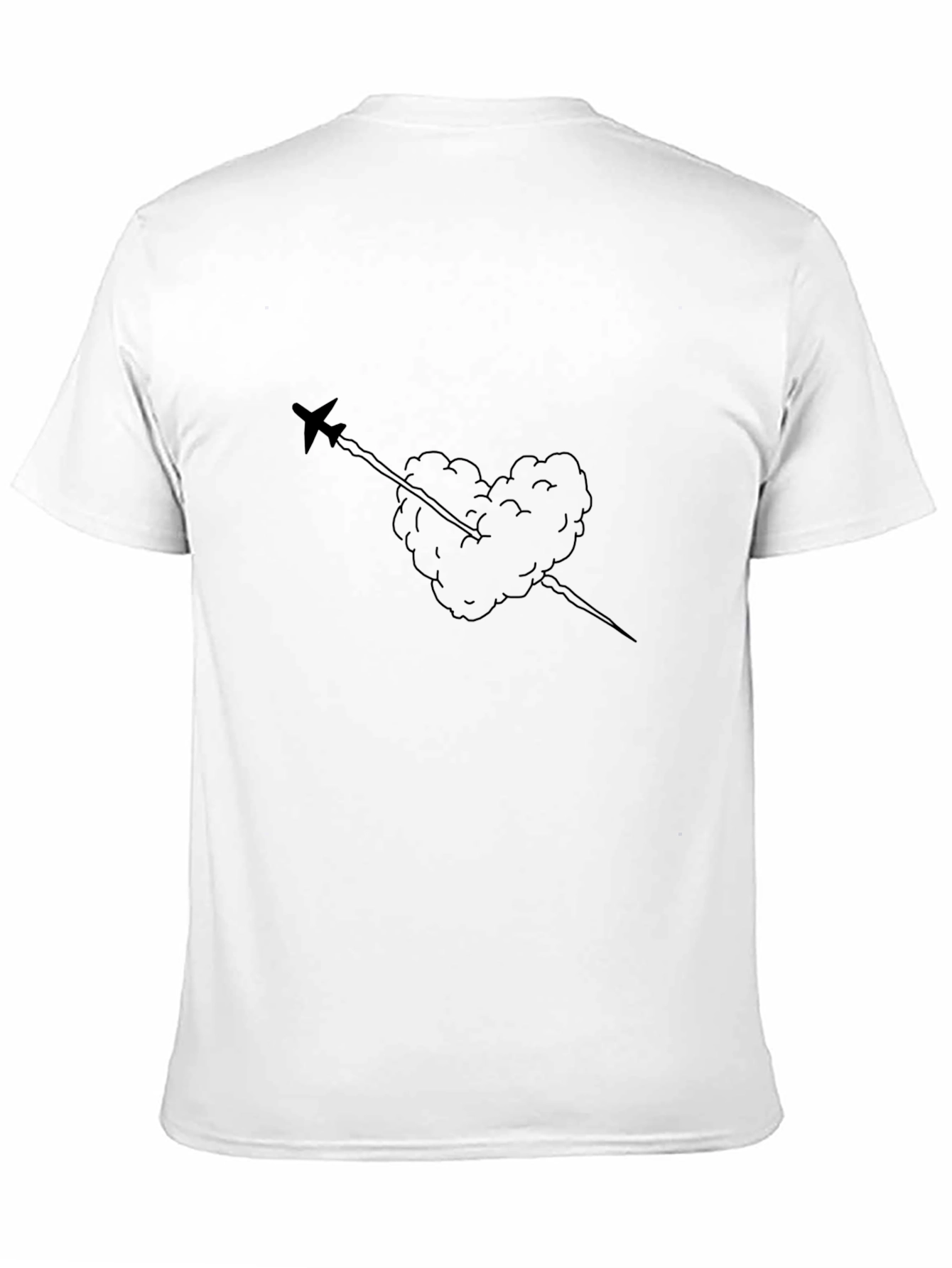 Airplane Heart Clouds Graphic T-Shirt