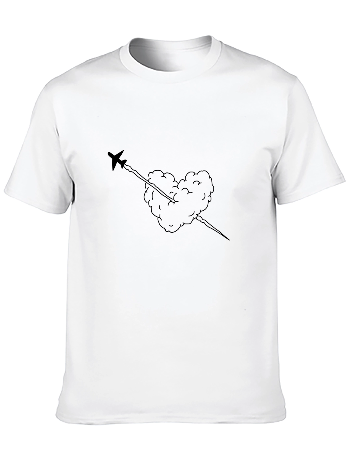 Airplane Heart Clouds Graphic T-Shirt