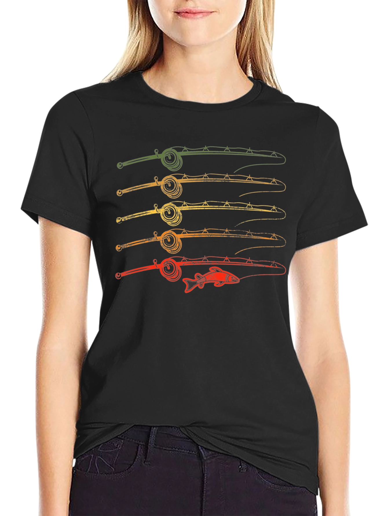 Retro Fishing Rods T-Shirt - Angler Apparel