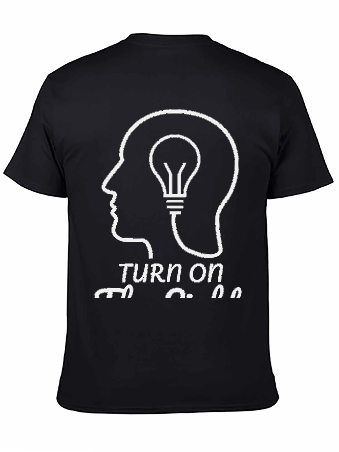 Turn On The Idea Black Graphic Tee