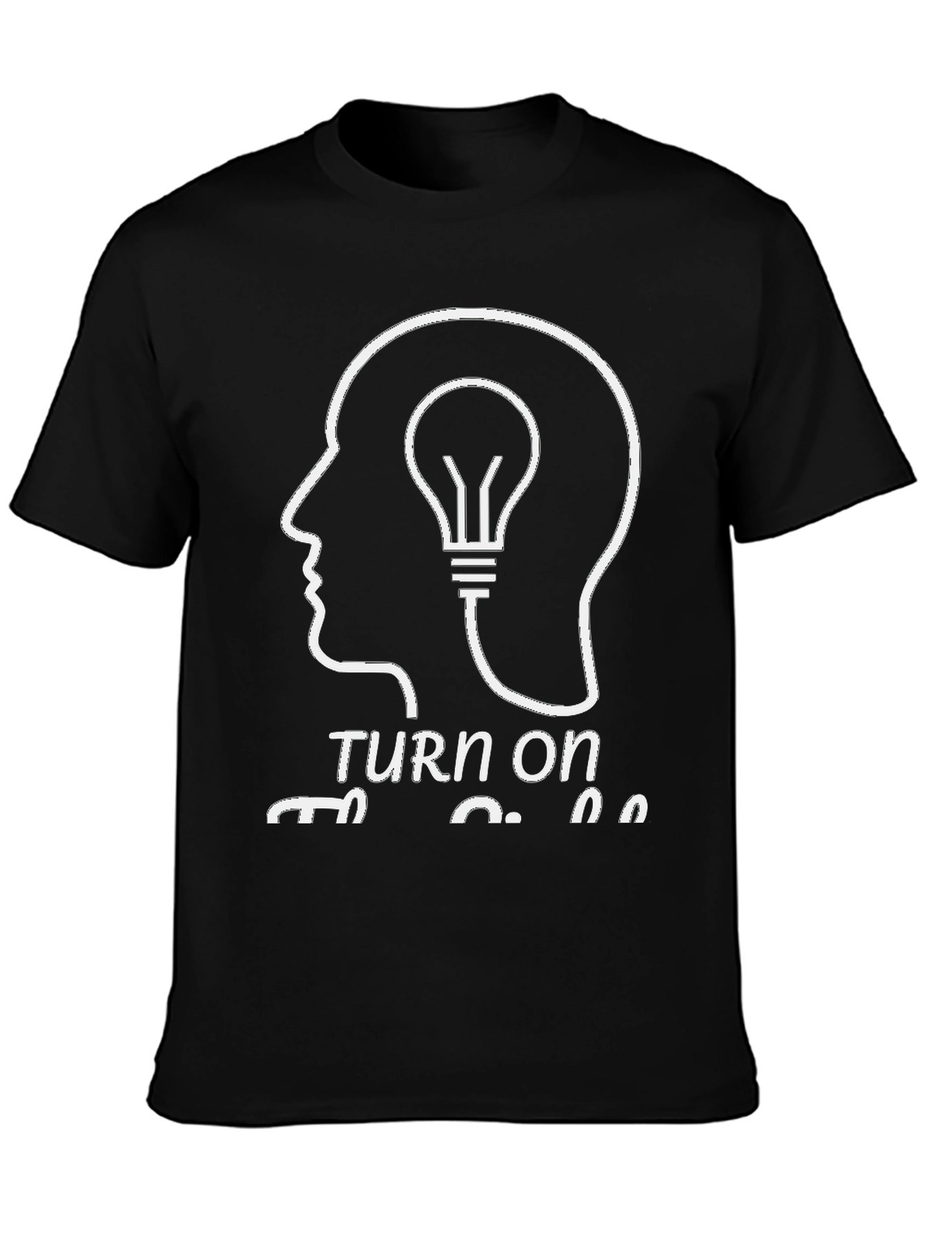 Turn On The Idea Black Graphic Tee