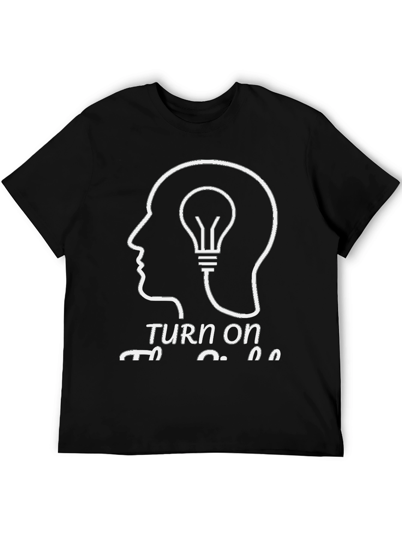 Turn On The Idea Black Graphic Tee