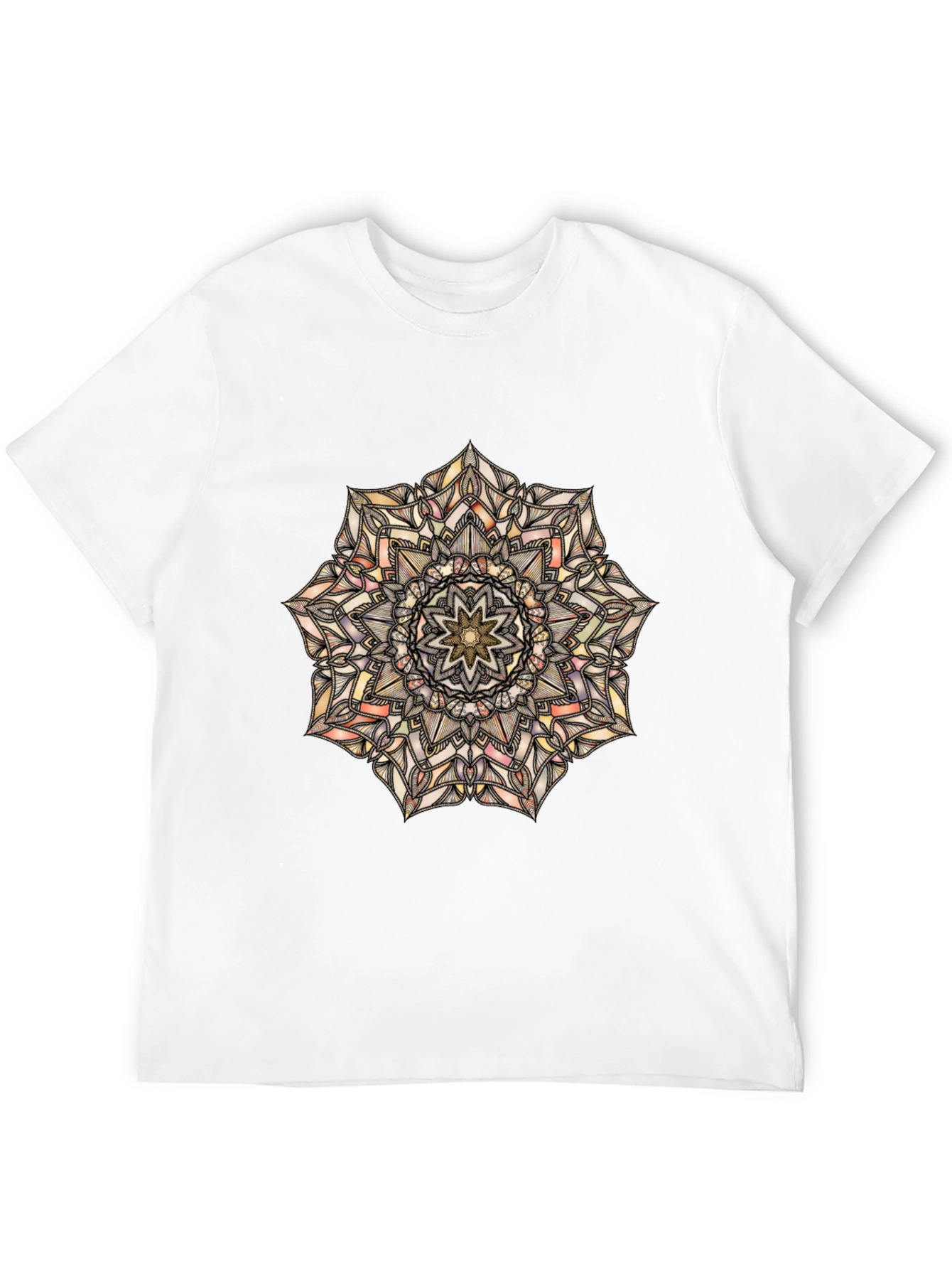 Mandala Print Black T-Shirt