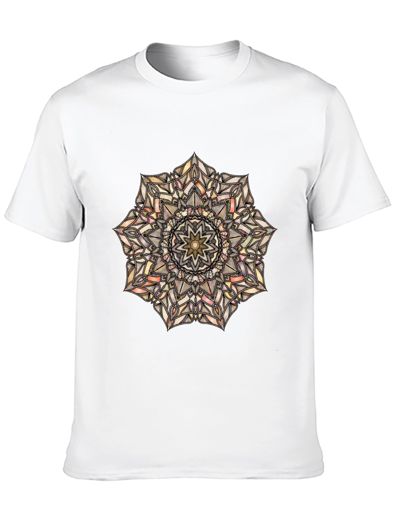 Mandala Print Black T-Shirt
