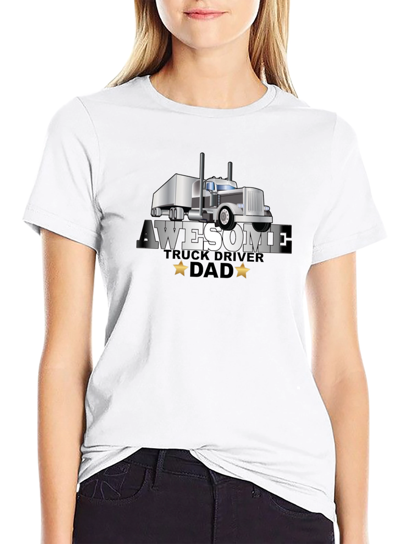 Awesome Truck Driver Dad T-Shirt