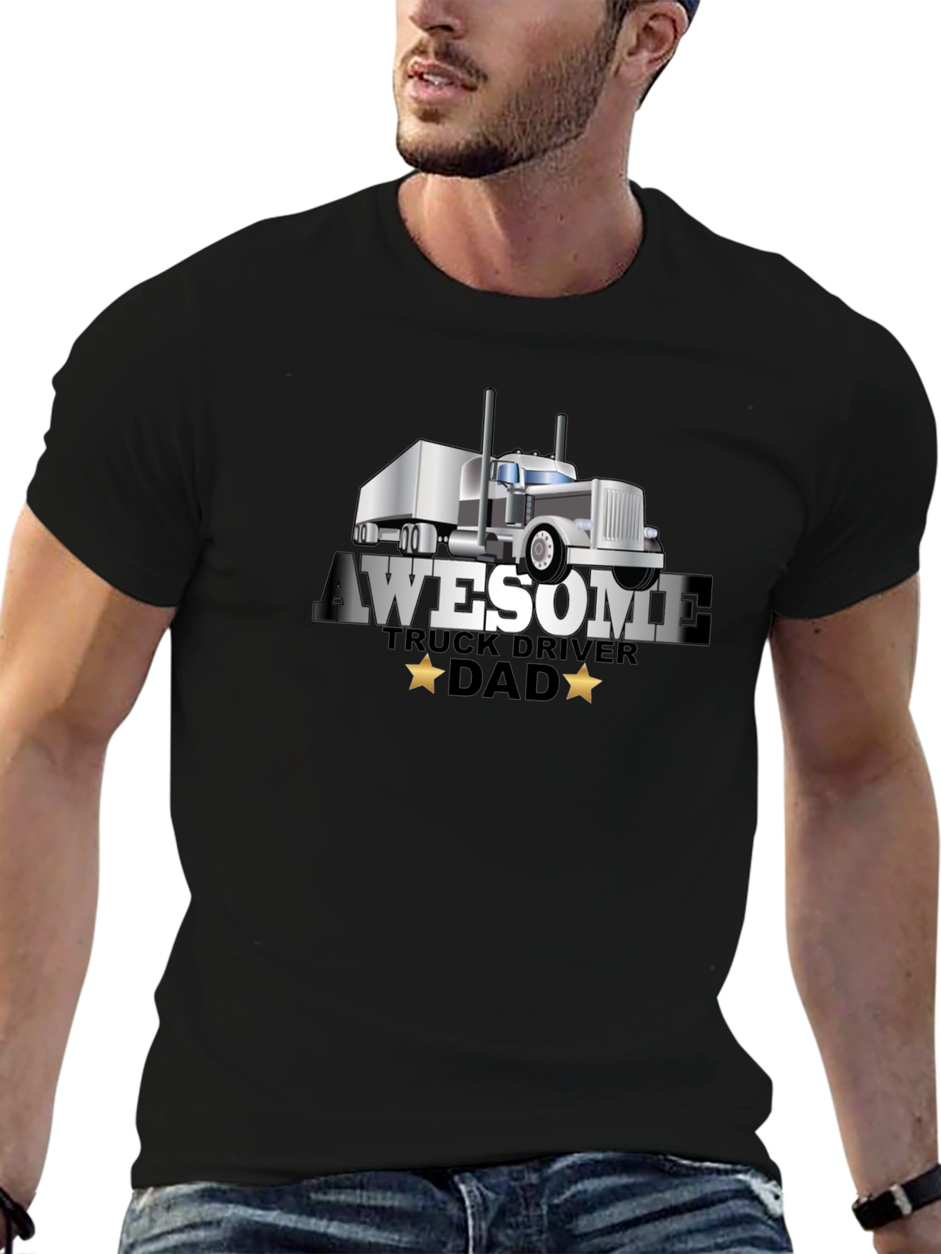Awesome Truck Driver Dad T-Shirt