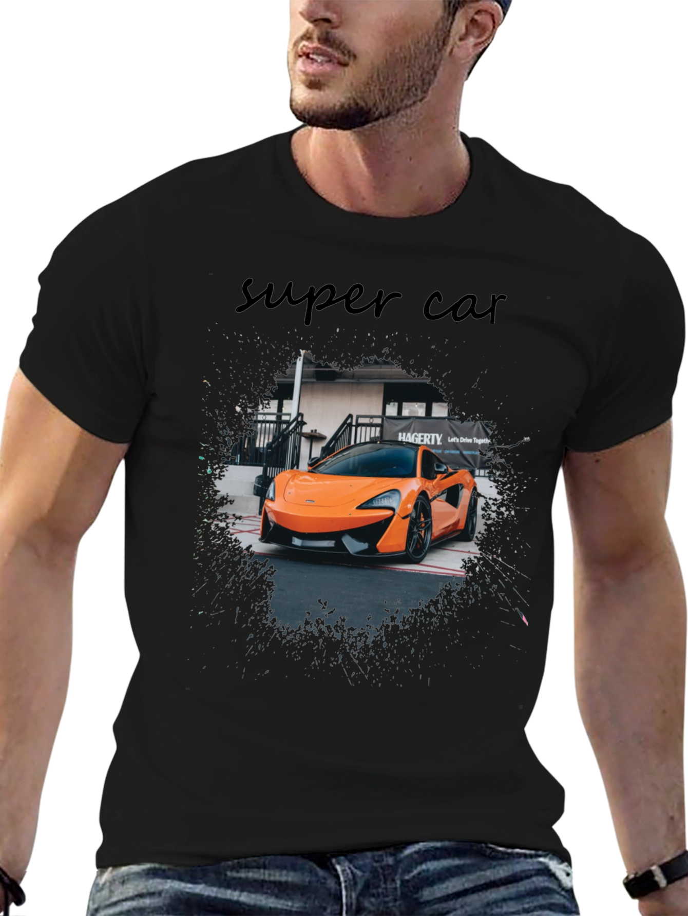 Super Car Graphic Tee - Mens Black T-Shirt