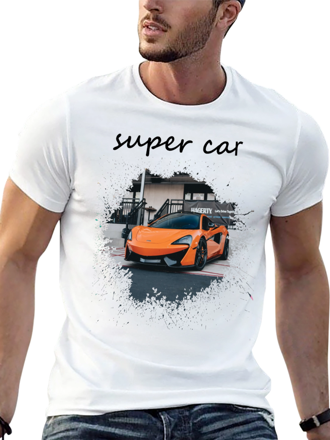 Super Car Graphic Tee - Mens Black T-Shirt