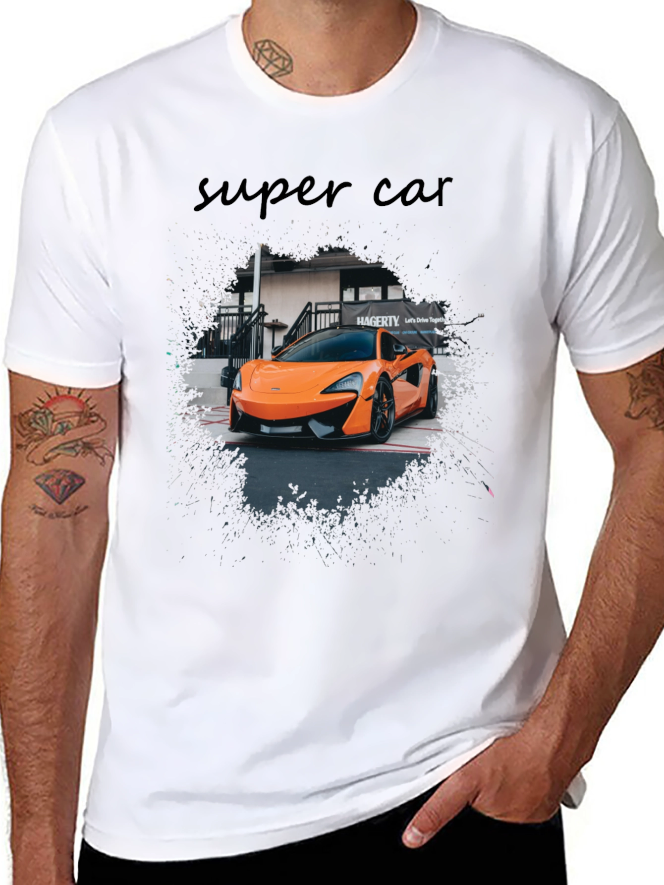 Super Car Graphic Tee - Mens Black T-Shirt