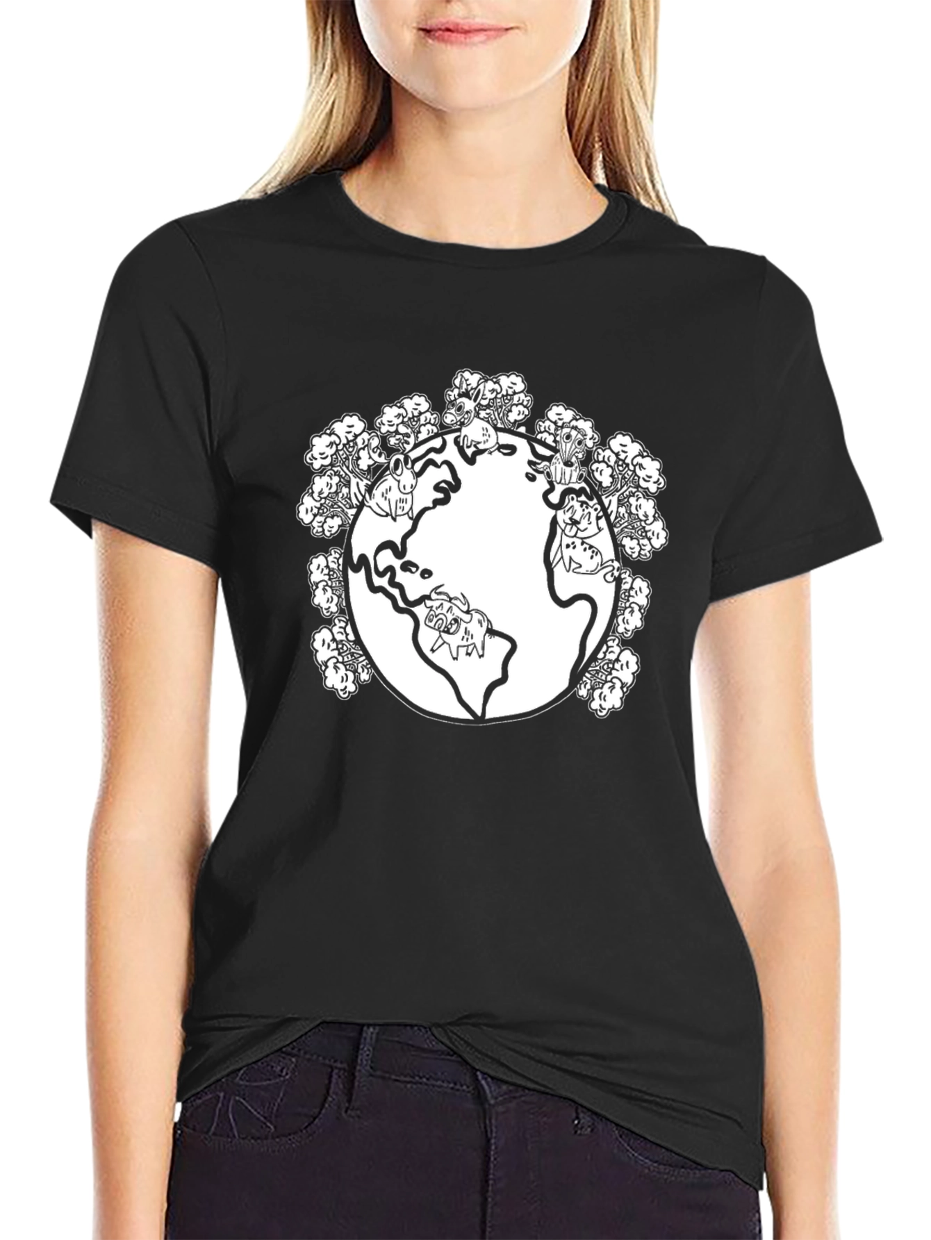 Pug Planet Mens Graphic T-Shirt