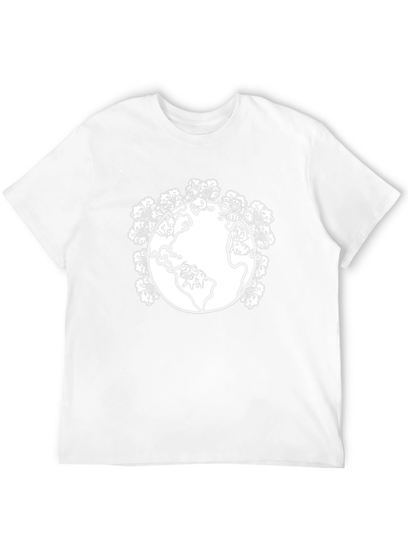 Pug Planet Mens Graphic T-Shirt