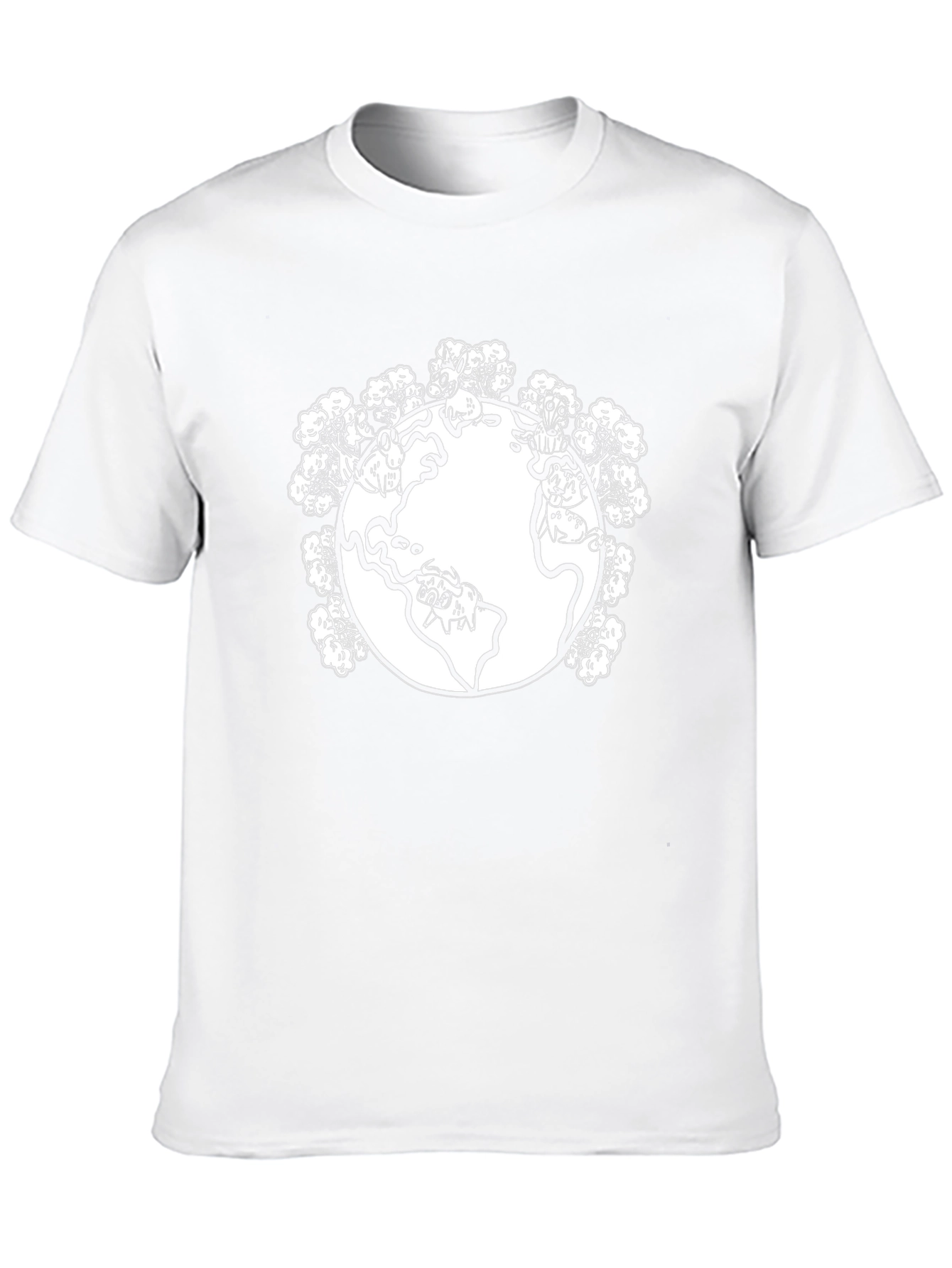 Pug Planet Mens Graphic T-Shirt