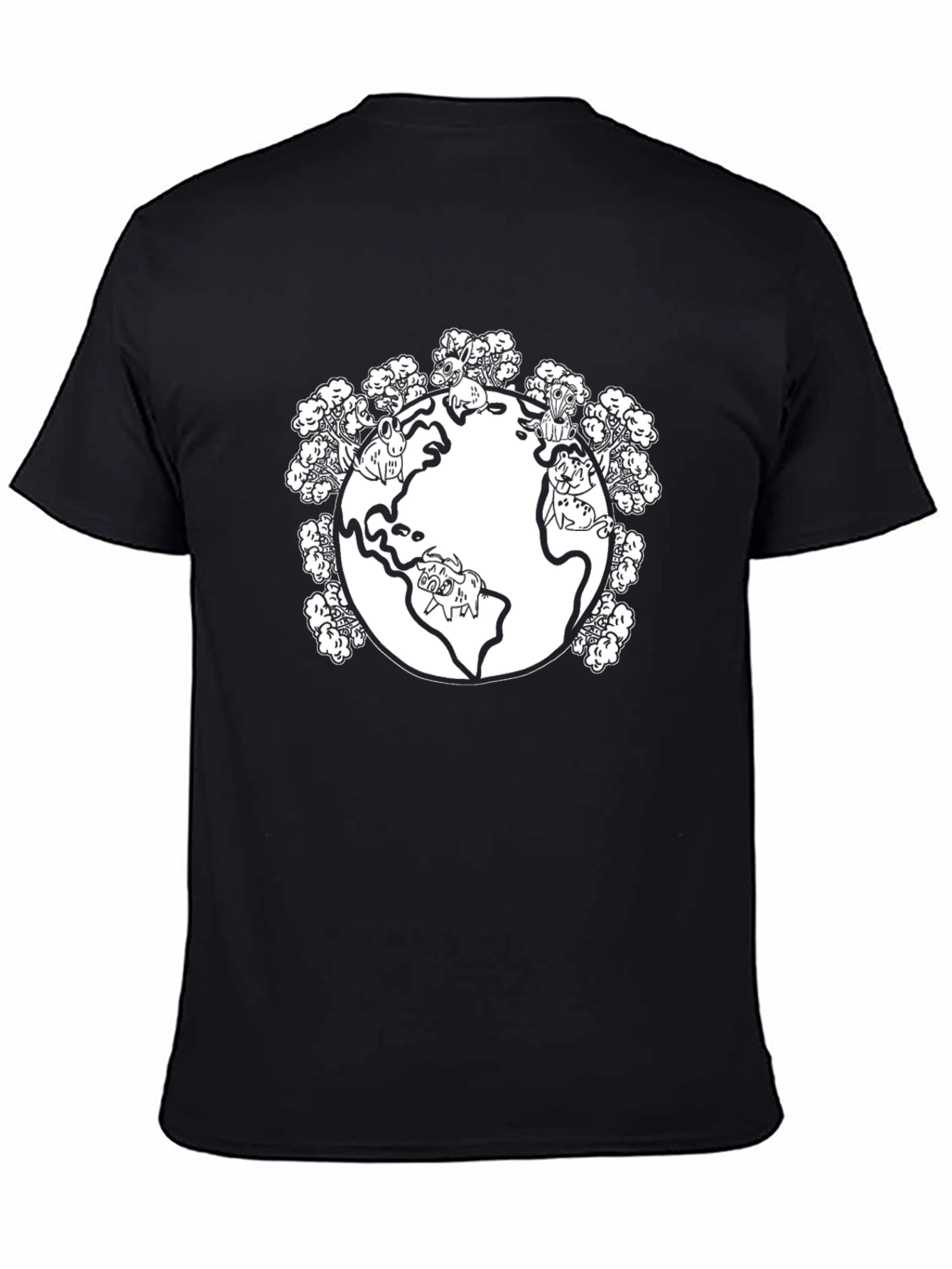 Pug Planet Mens Graphic T-Shirt