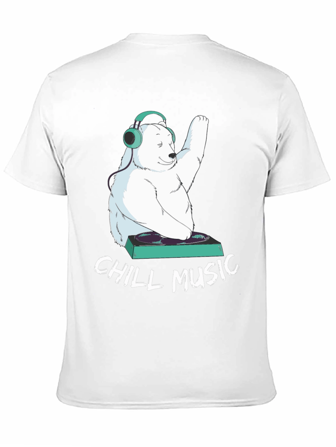 Chill Music Bear Graphic Tee - Cool DJ T-Shirt