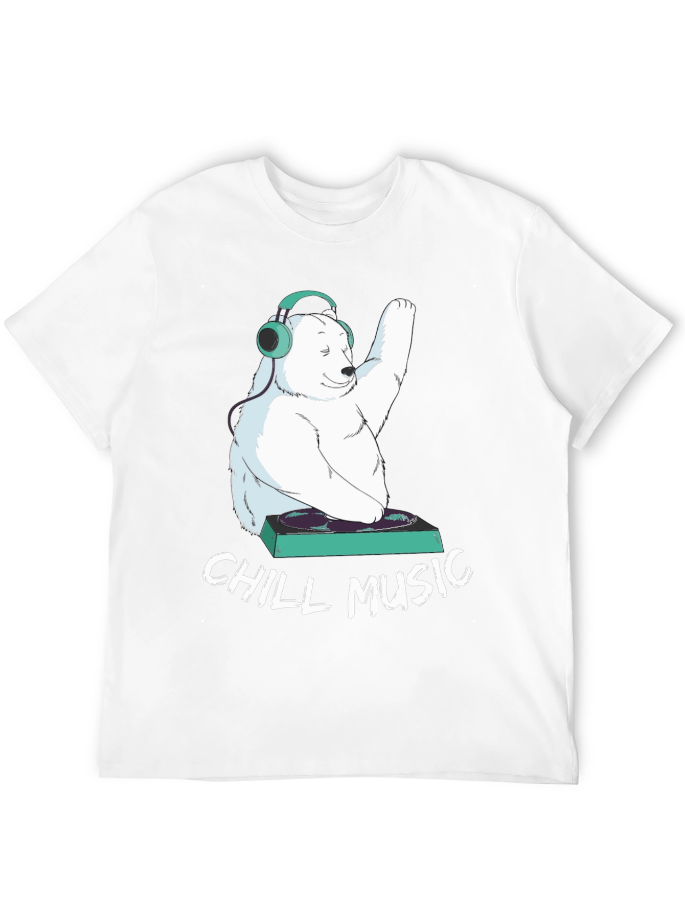 Chill Music Bear Graphic Tee - Cool DJ T-Shirt