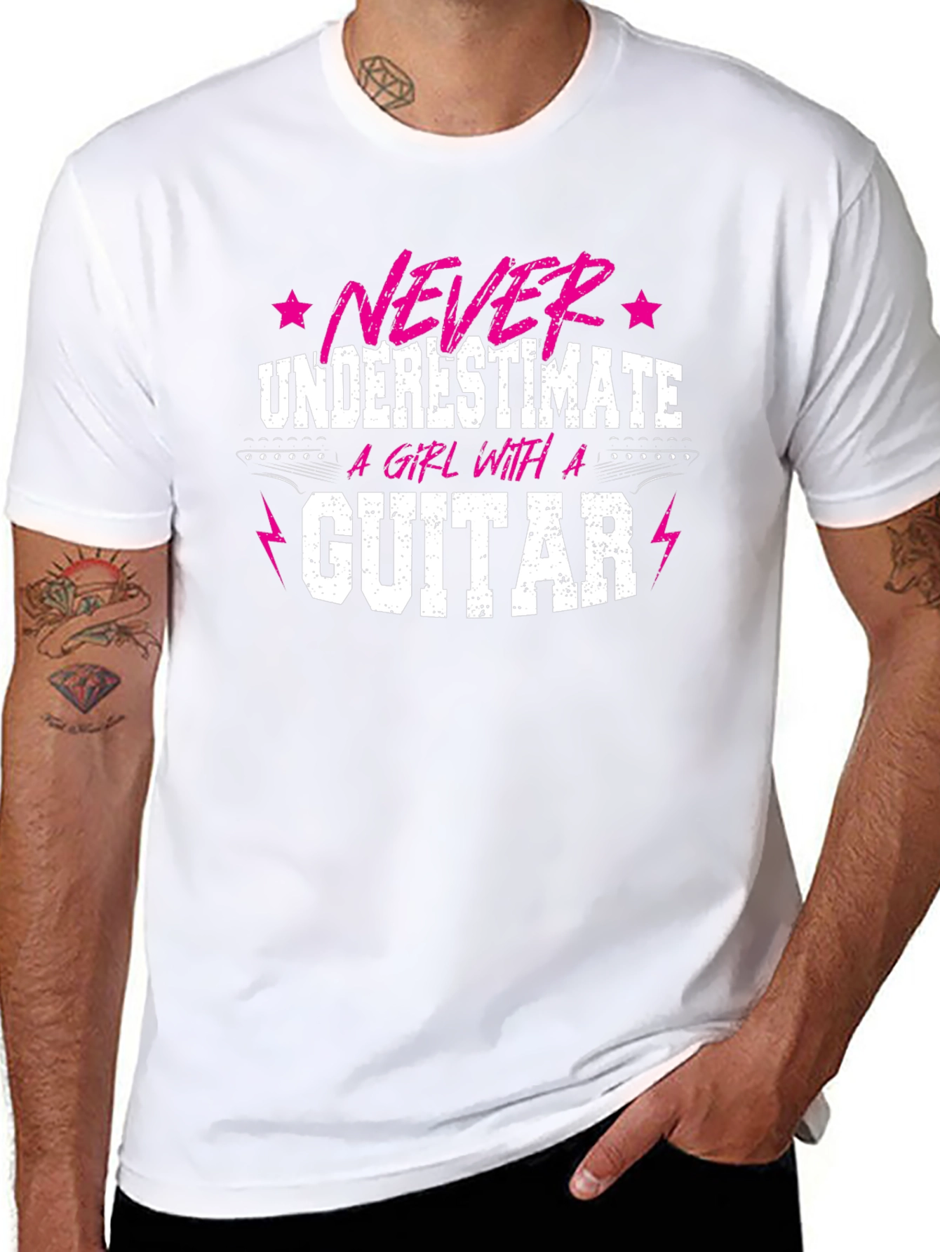 Never Underestimate a Girl With a Guitar Tee