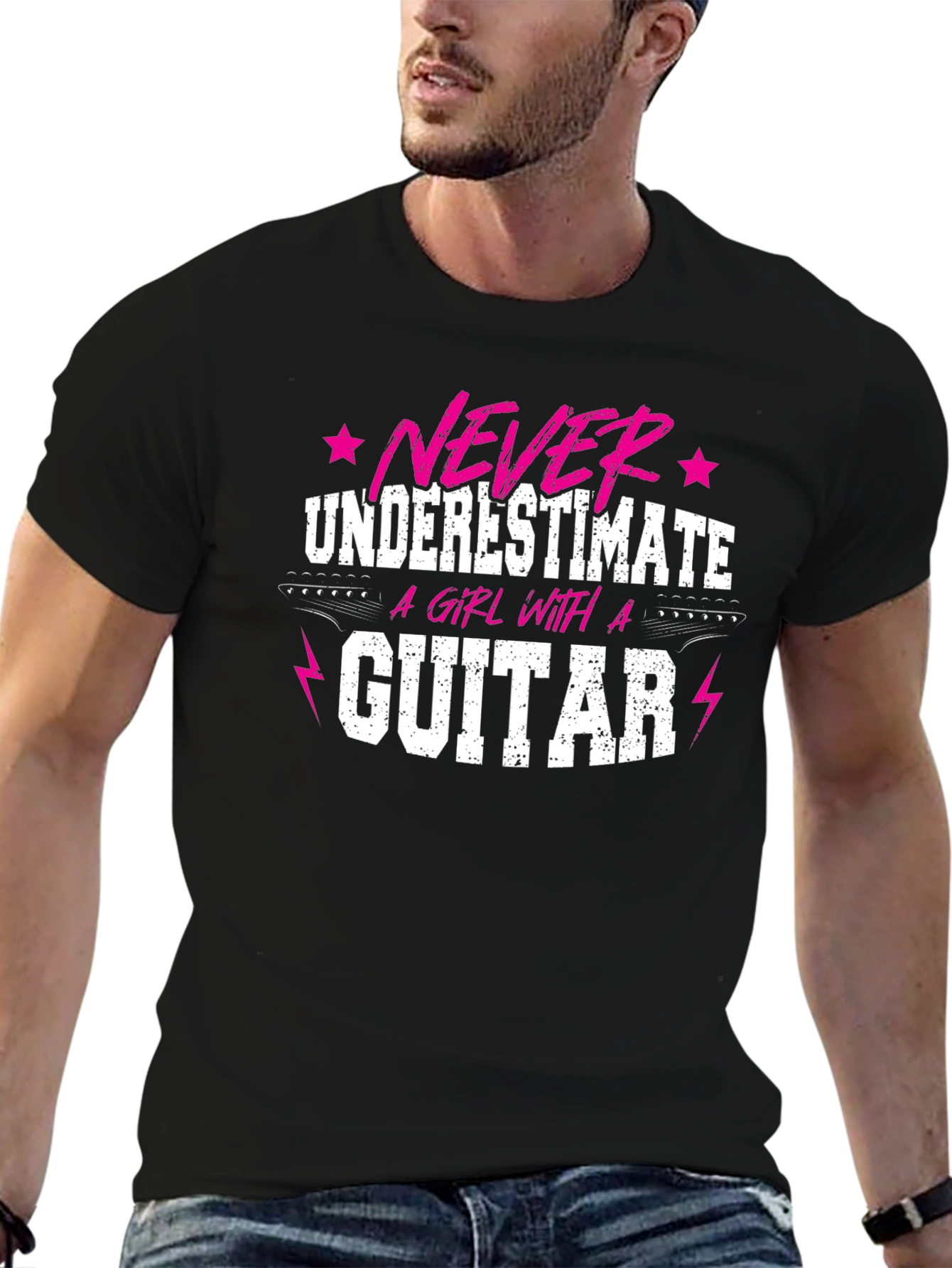 Never Underestimate a Girl With a Guitar Tee