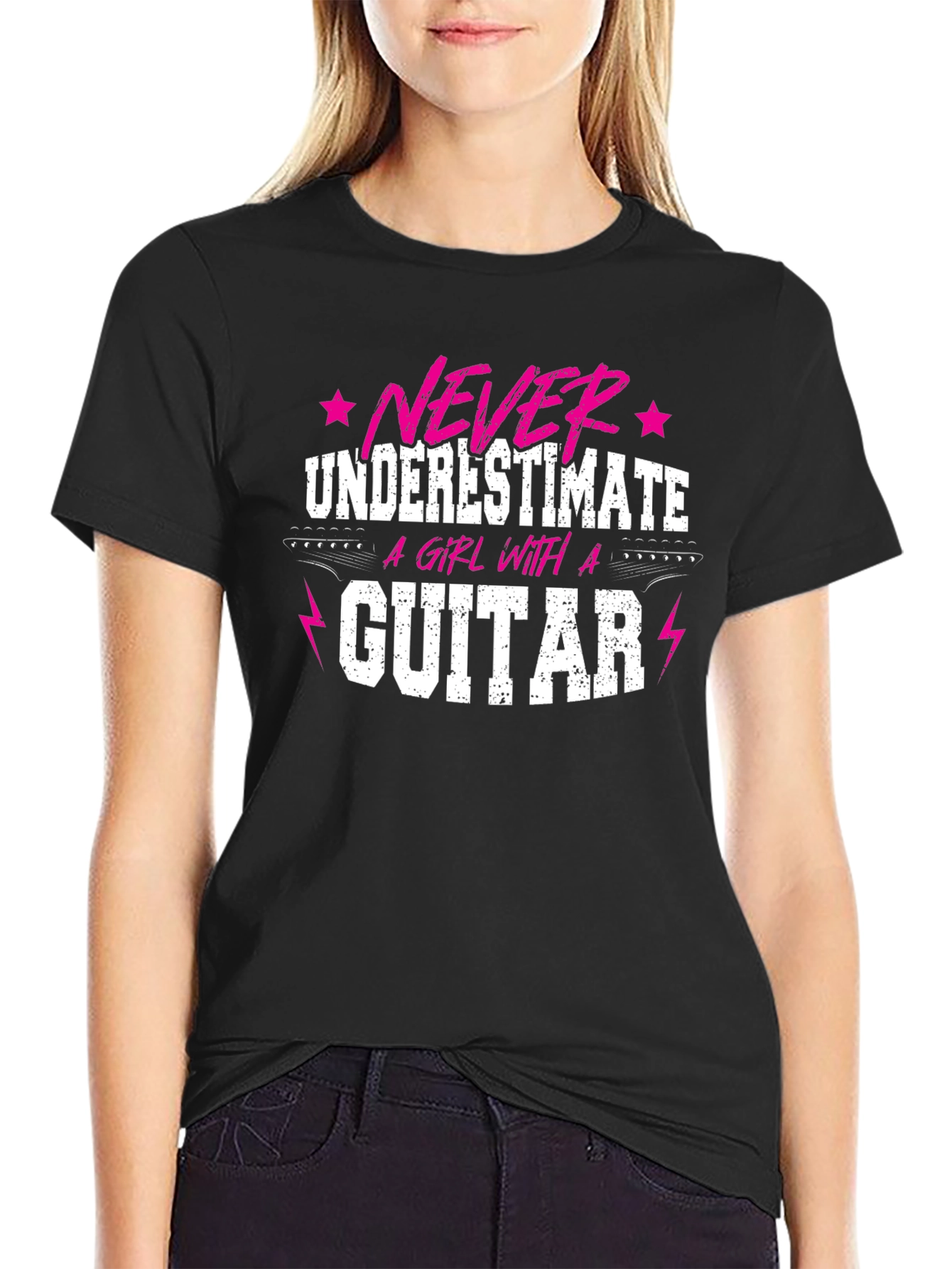 Never Underestimate a Girl With a Guitar Tee
