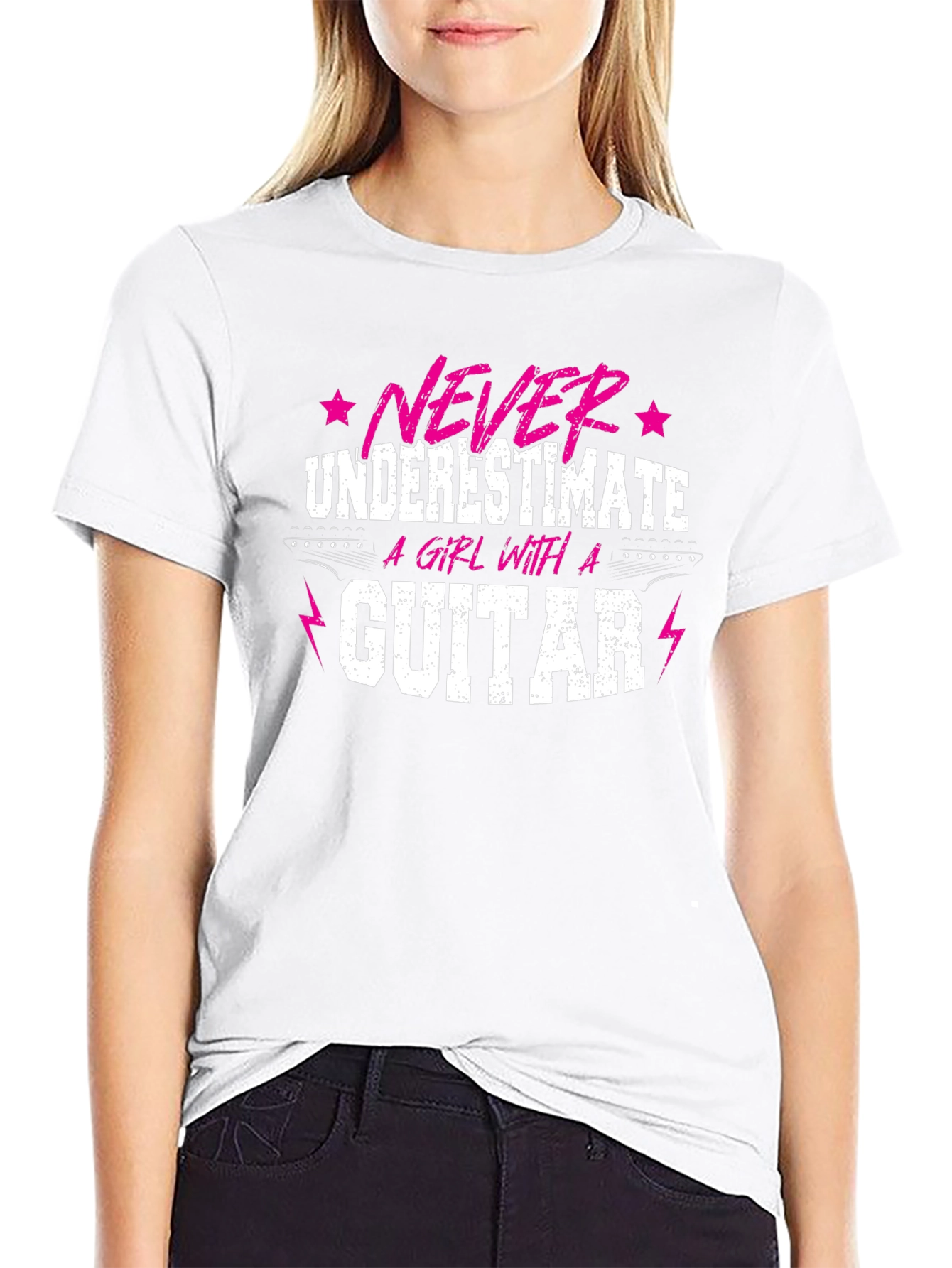 Never Underestimate a Girl With a Guitar Tee