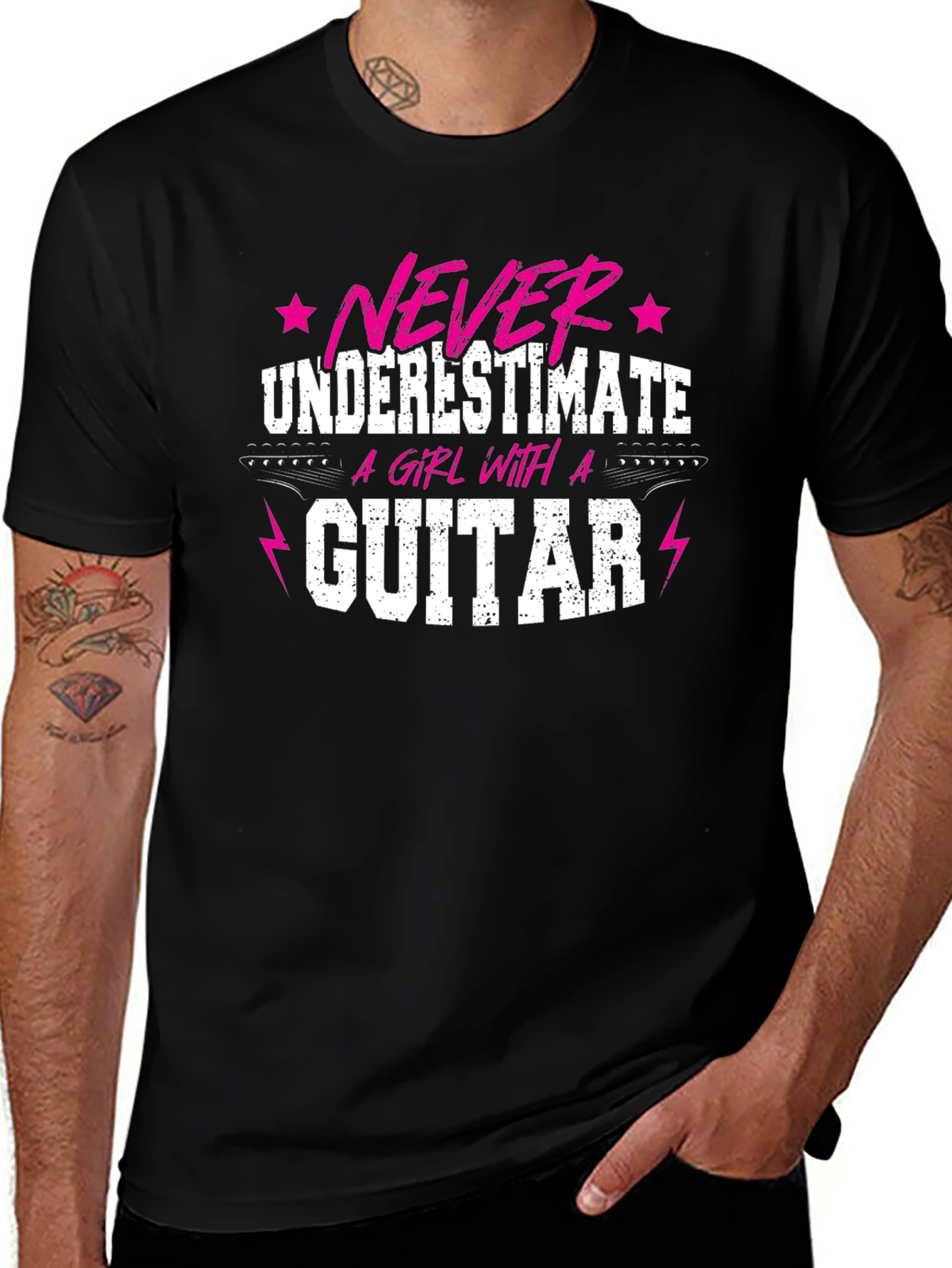 Never Underestimate a Girl With a Guitar Tee