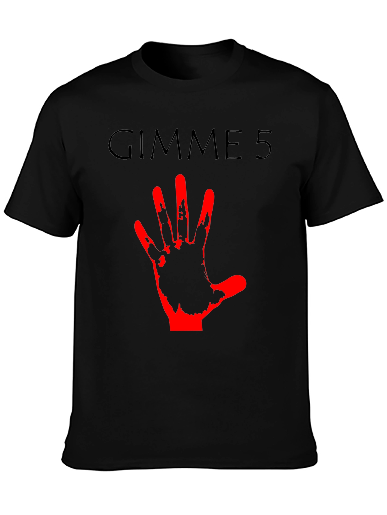 Gimme 5 Graphic Tee - Black Crew Neck T-Shirt