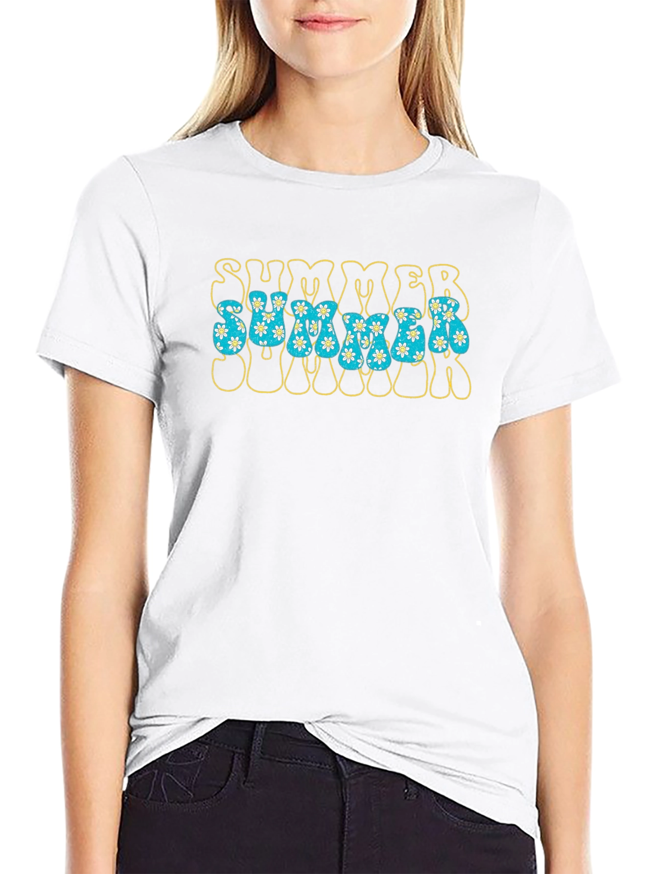 Retro Summer Floral Graphic T-Shirt