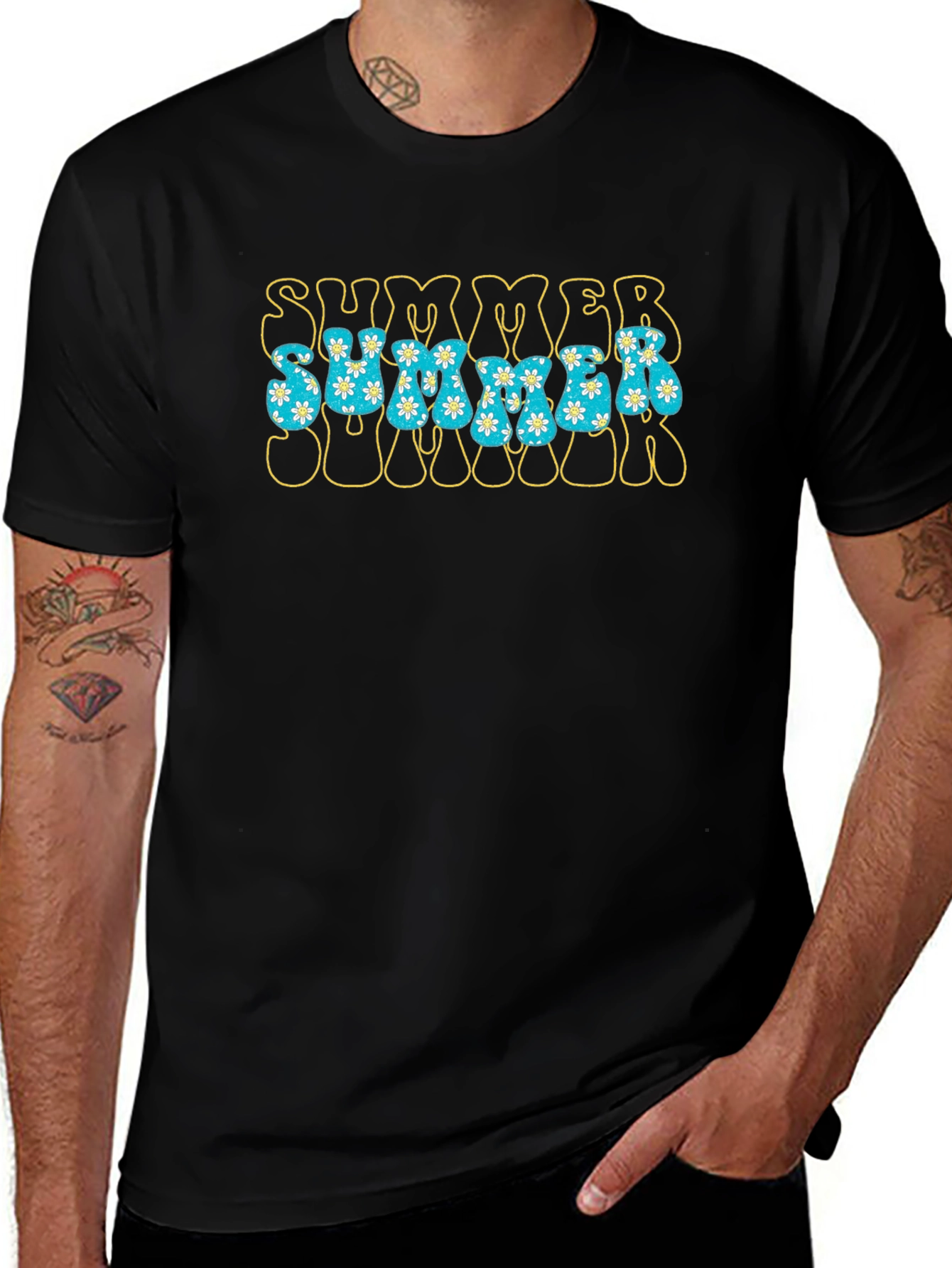 Retro Summer Floral Graphic T-Shirt