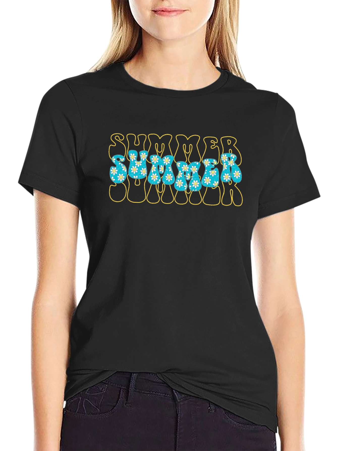 Retro Summer Floral Graphic T-Shirt