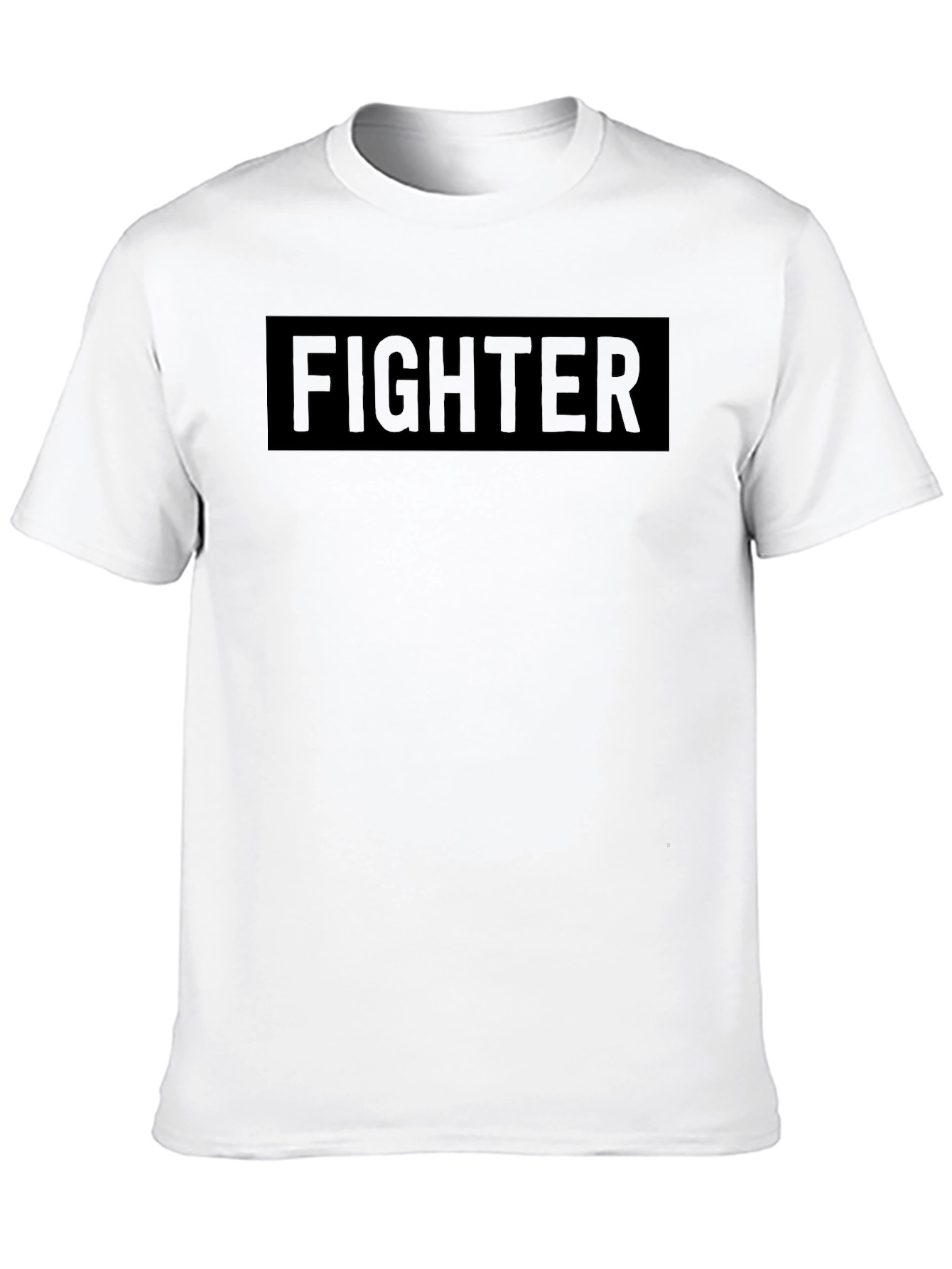 Fighter Graphic Tee - Black Crew Neck