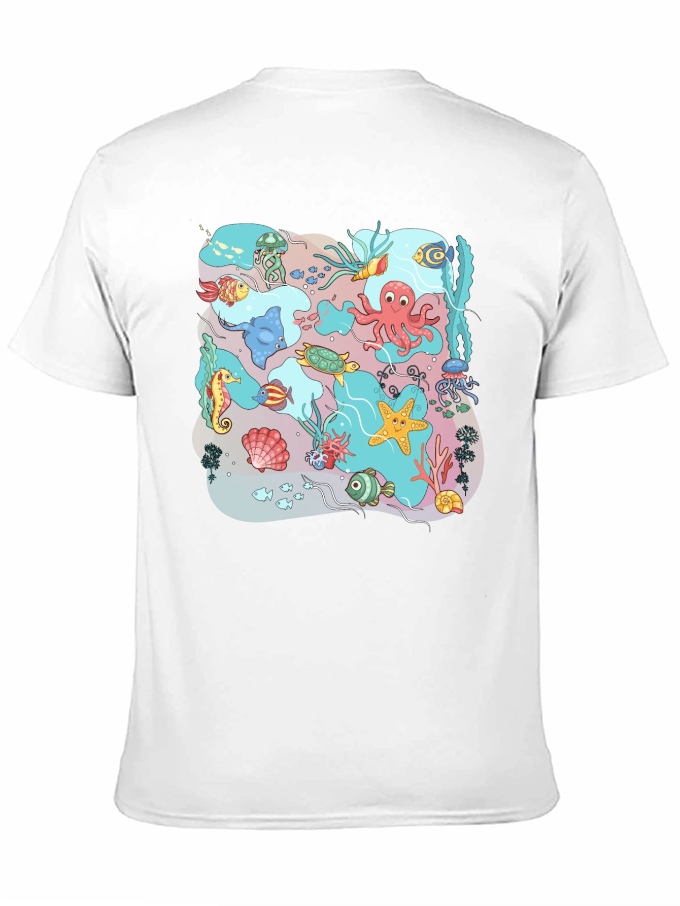 Ocean Life Graphic T-Shirt - Black Cotton Tee