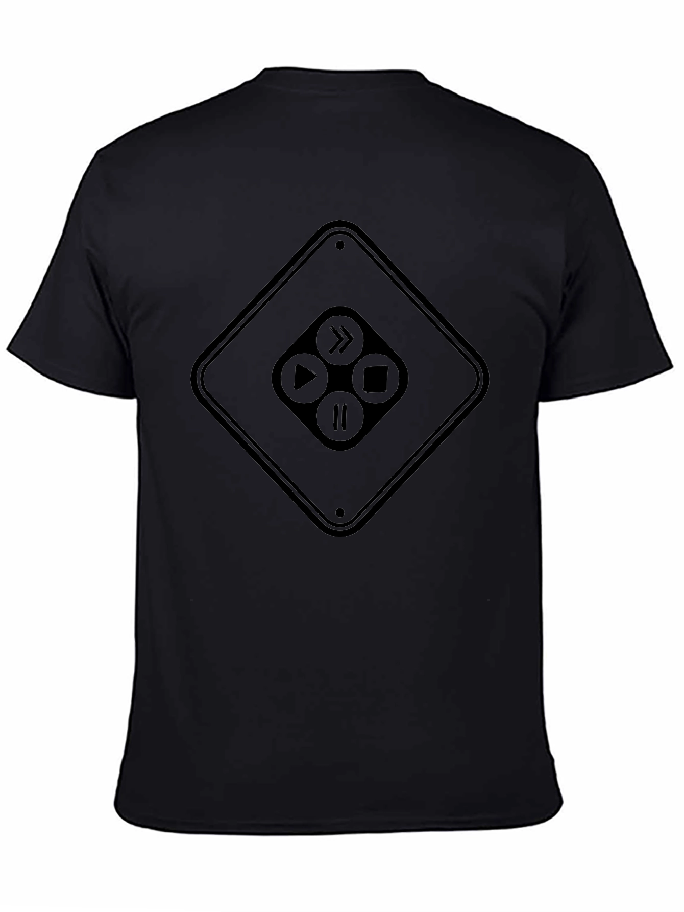 Retro Gamepad T-Shirt - Black Casual Tee