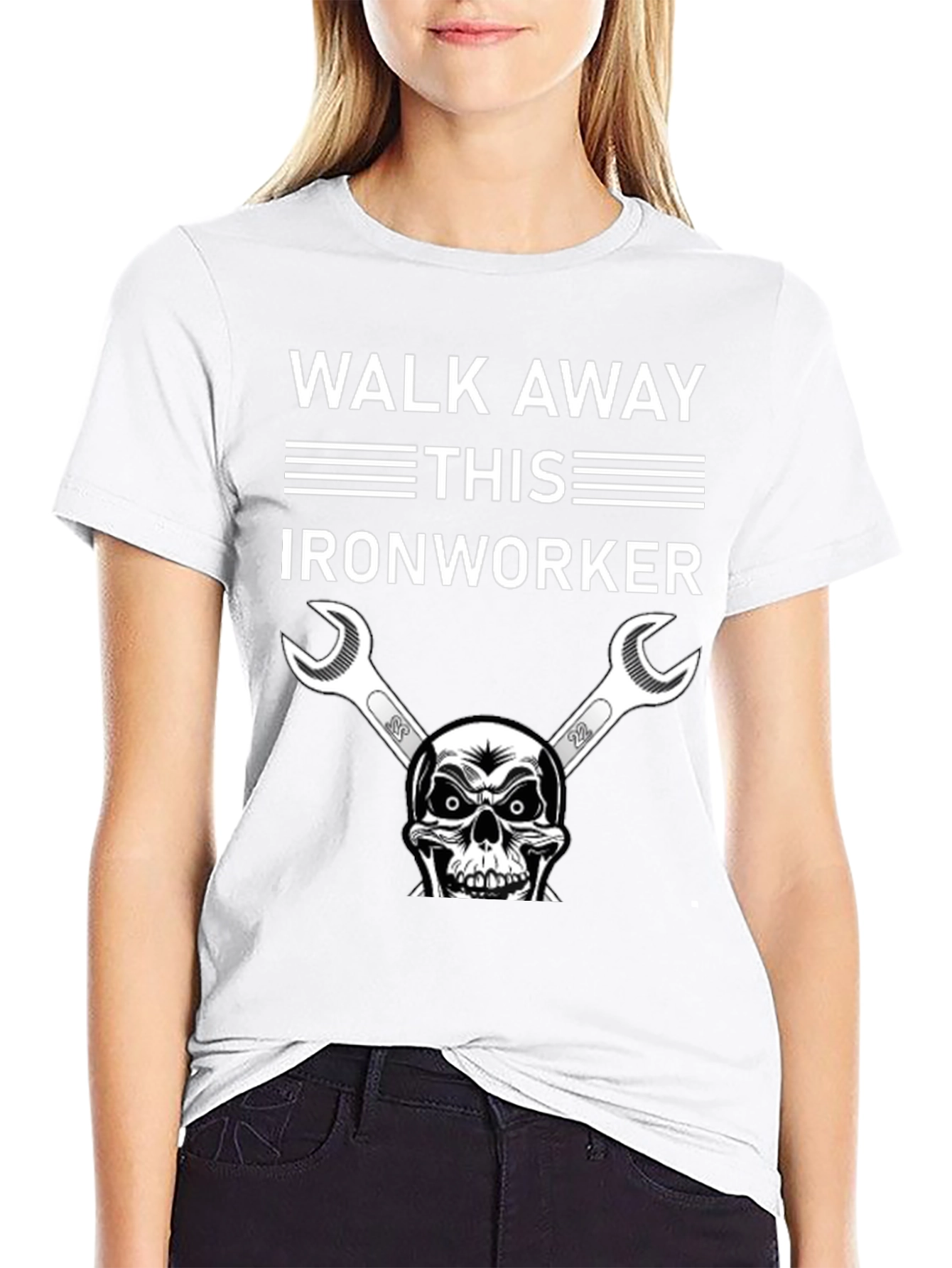 Walk Away Ironworker Skull Graphic T-Shirt