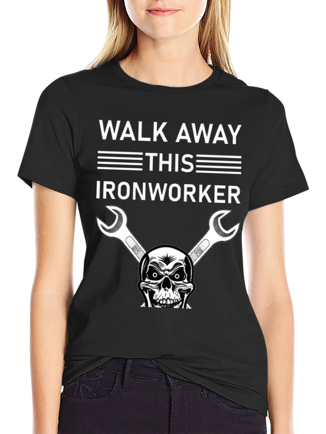 Walk Away Ironworker Skull Graphic T-Shirt