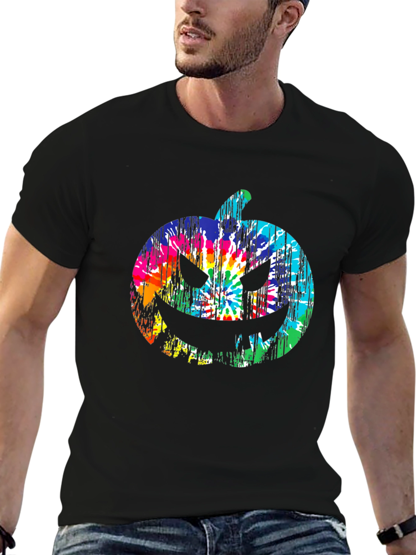 Tie Dye Pumpkin Halloween T-Shirt
