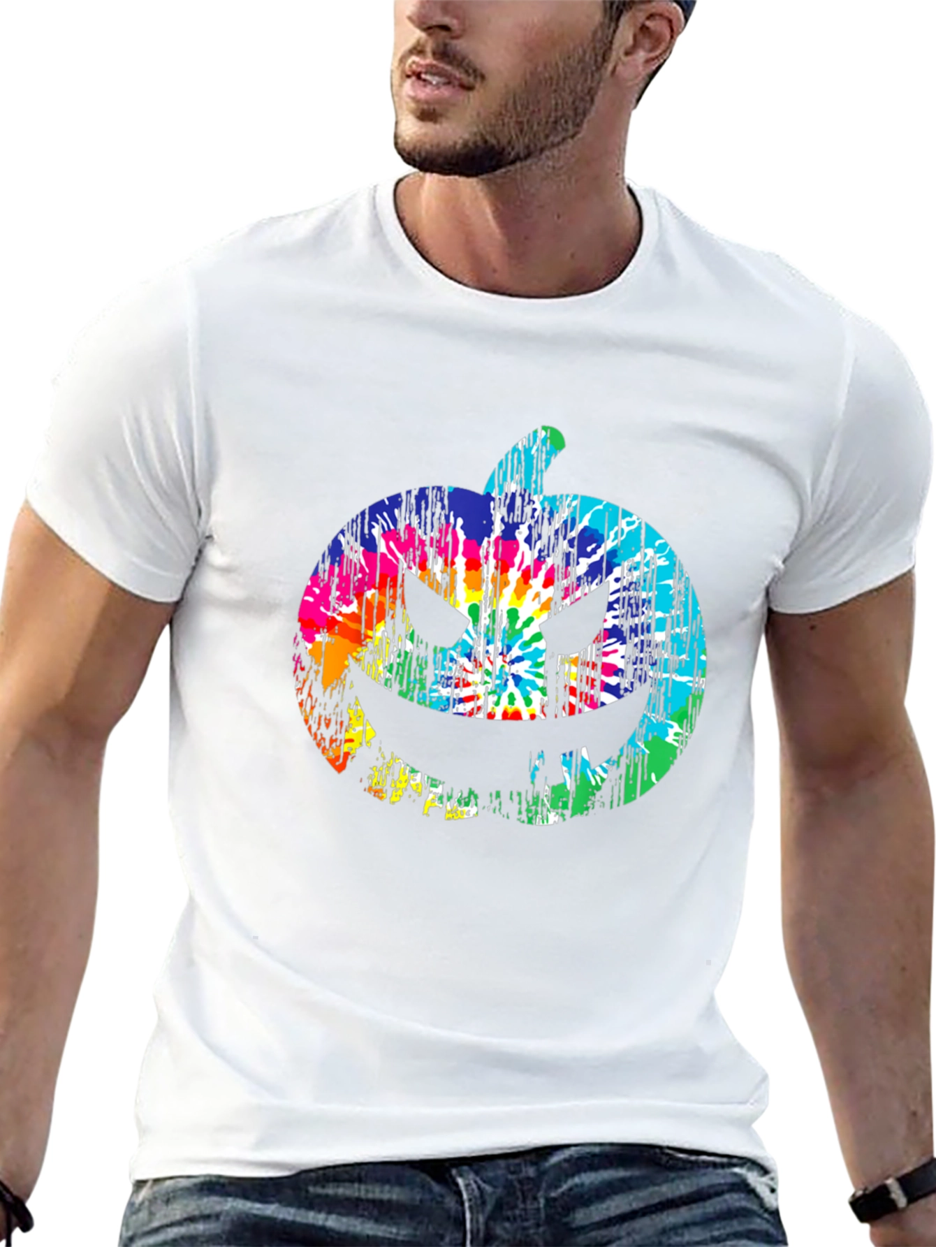 Tie Dye Pumpkin Halloween T-Shirt