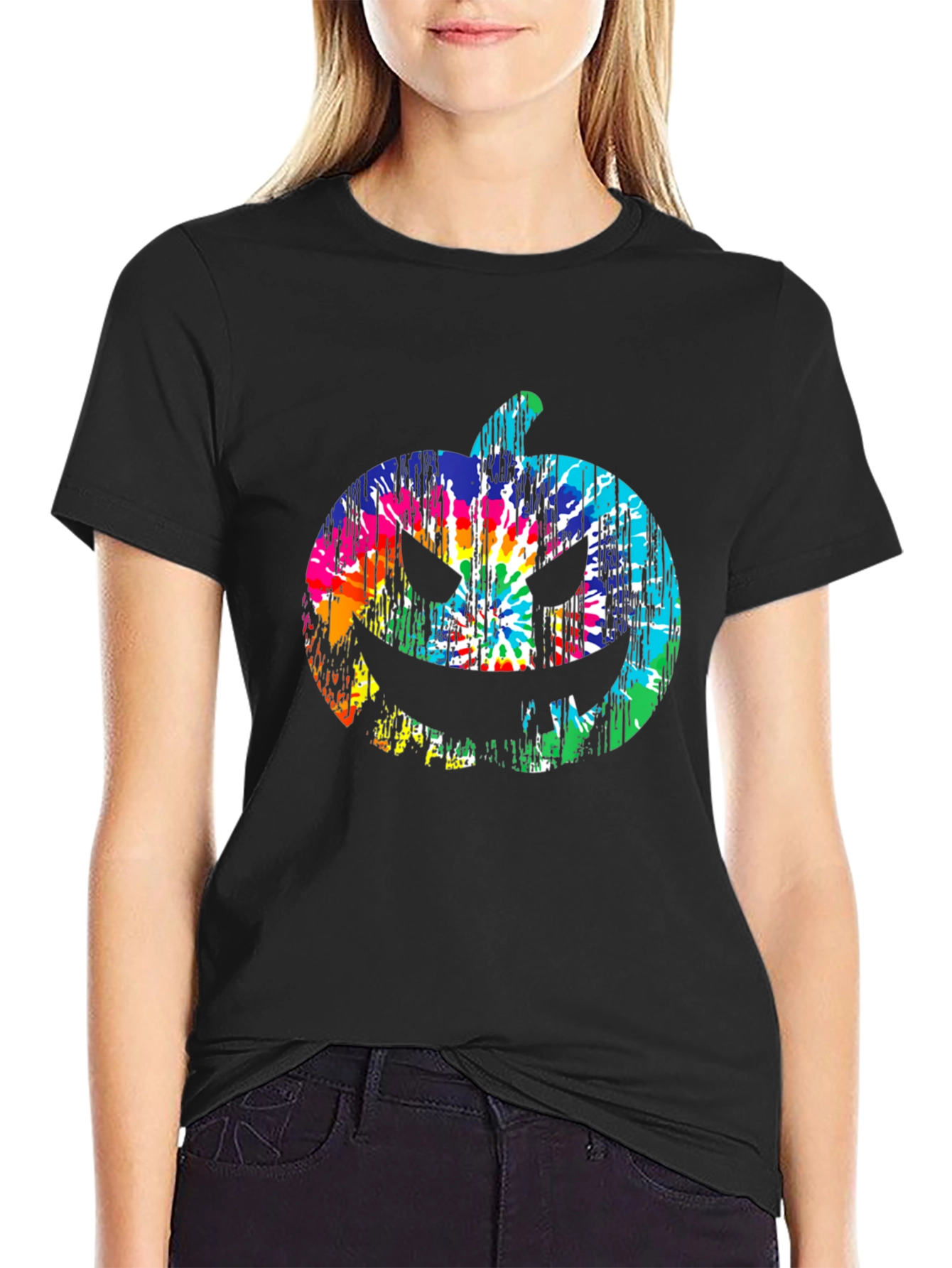 Tie Dye Pumpkin Halloween T-Shirt