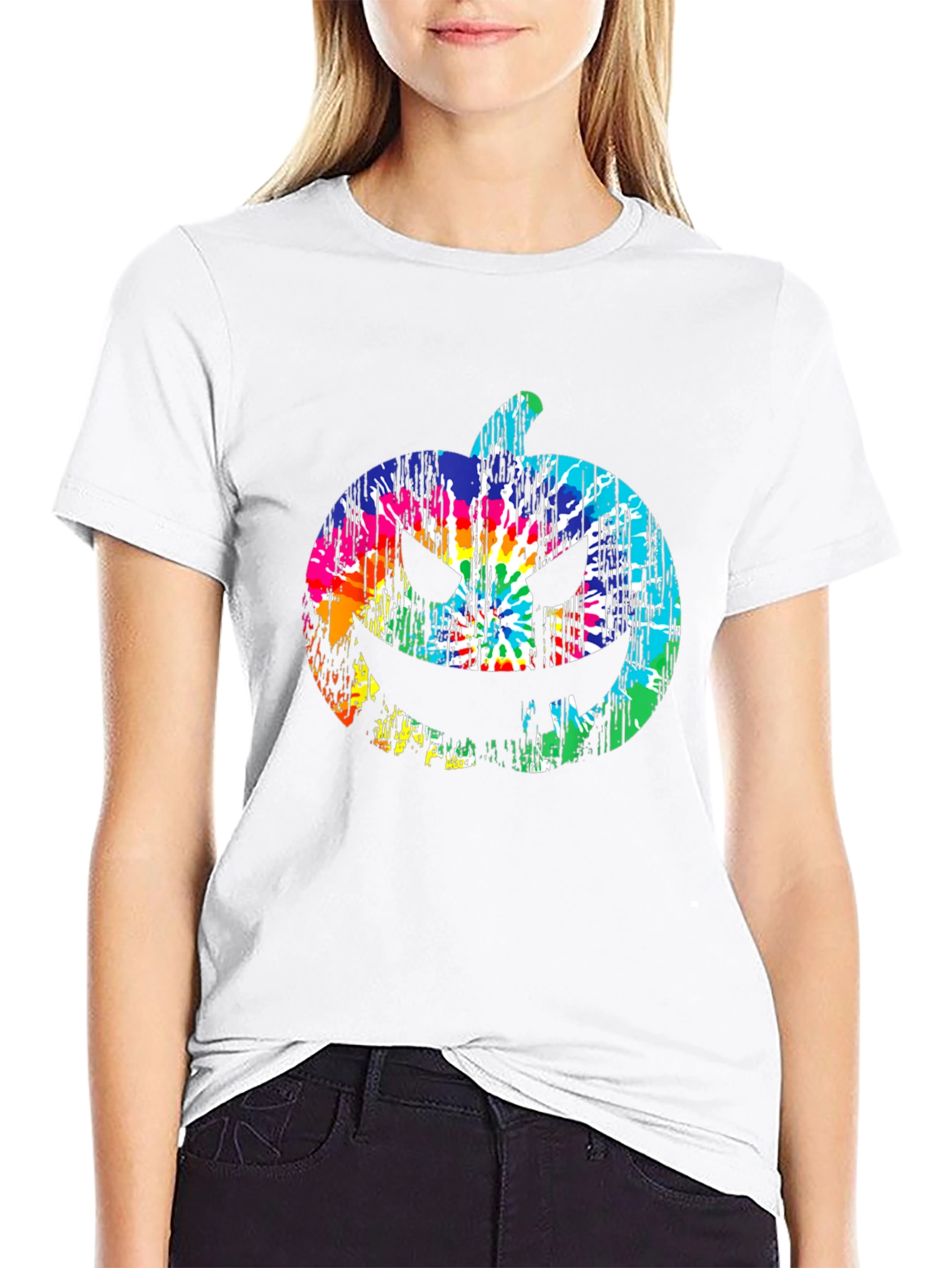 Tie Dye Pumpkin Halloween T-Shirt